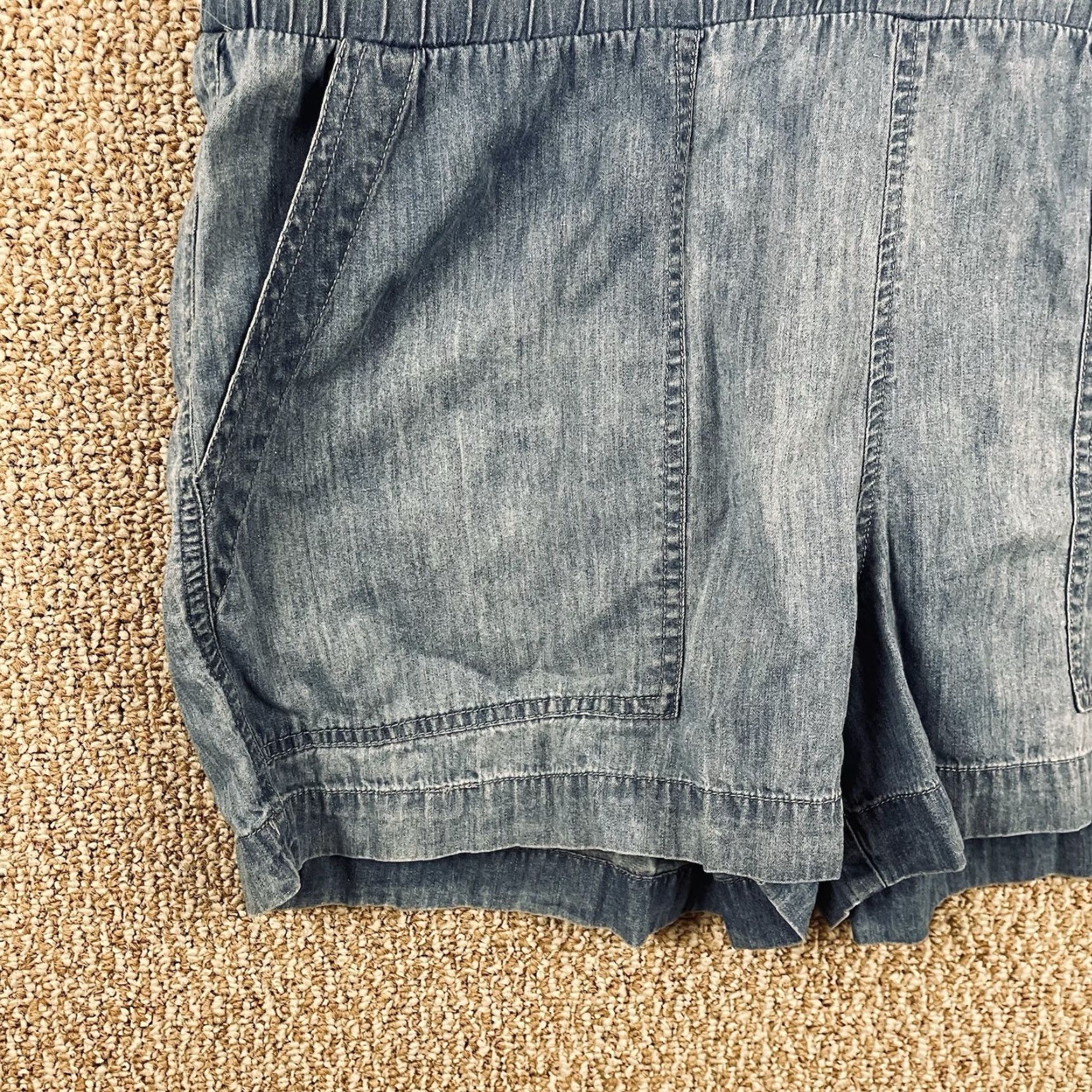 J.Crew J.Crew Denim Chambray Romper Women's 14 Blue Short Sleeve Button 2010s Y2K T59 Size 36" / US 14 / IT 50 - 5 Thumbnail