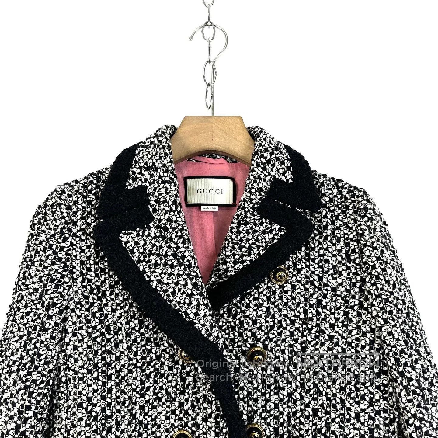 Gucci Gucci Double-Breasted Tweed Wool Coat. Size XS / US 0-2 / IT 36-38 - 3 Thumbnail
