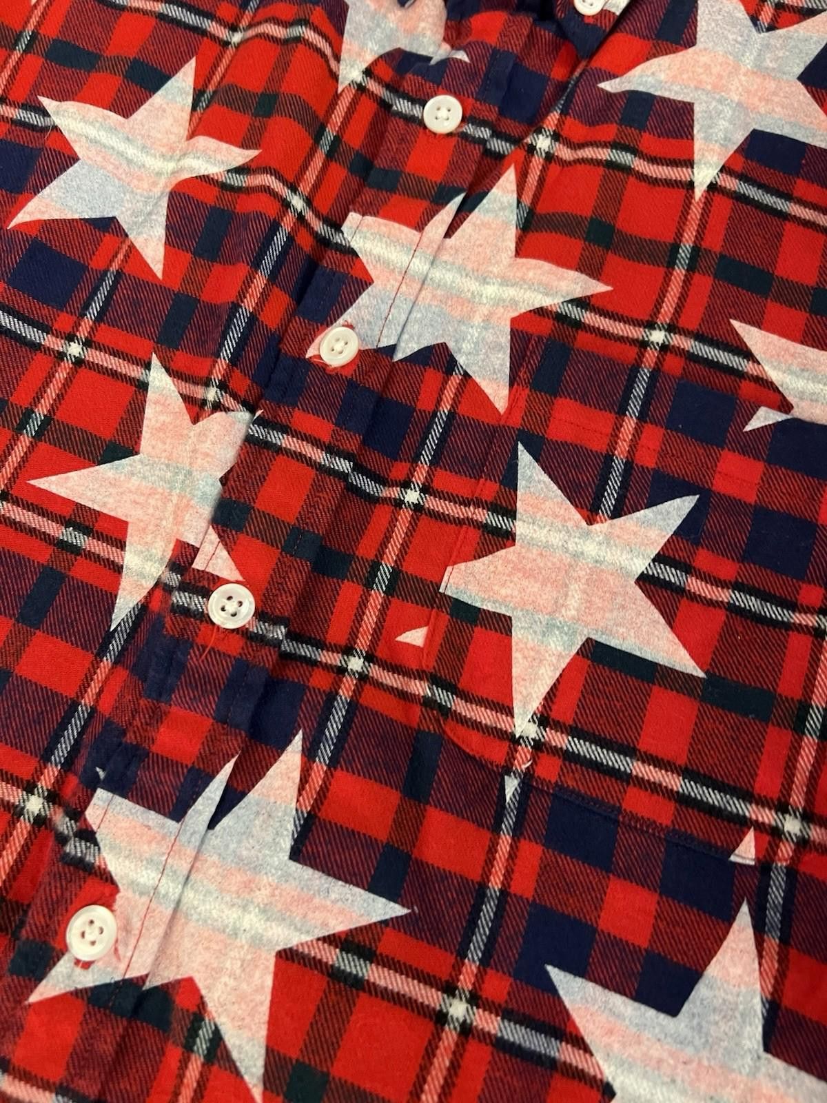 Sophnet. SOPHNET. Flannel Check Star Print Shirt Red Large Size US L / EU 52-54 / 3 - 5 Thumbnail