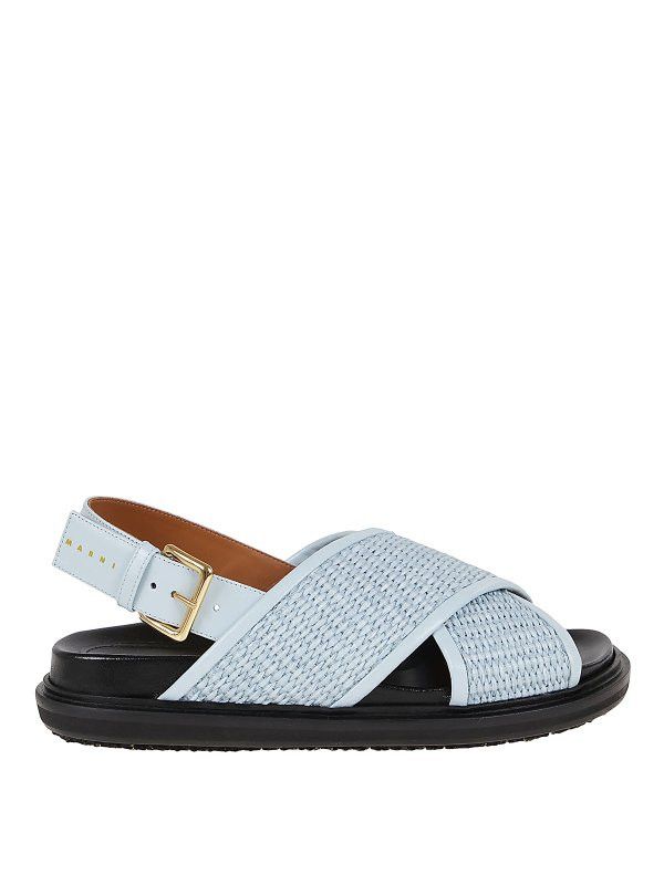 Marni o1w1db11024 Wrap Leather Sndals in Light Blue Size US 10 / IT 40 - 1 Thumbnail