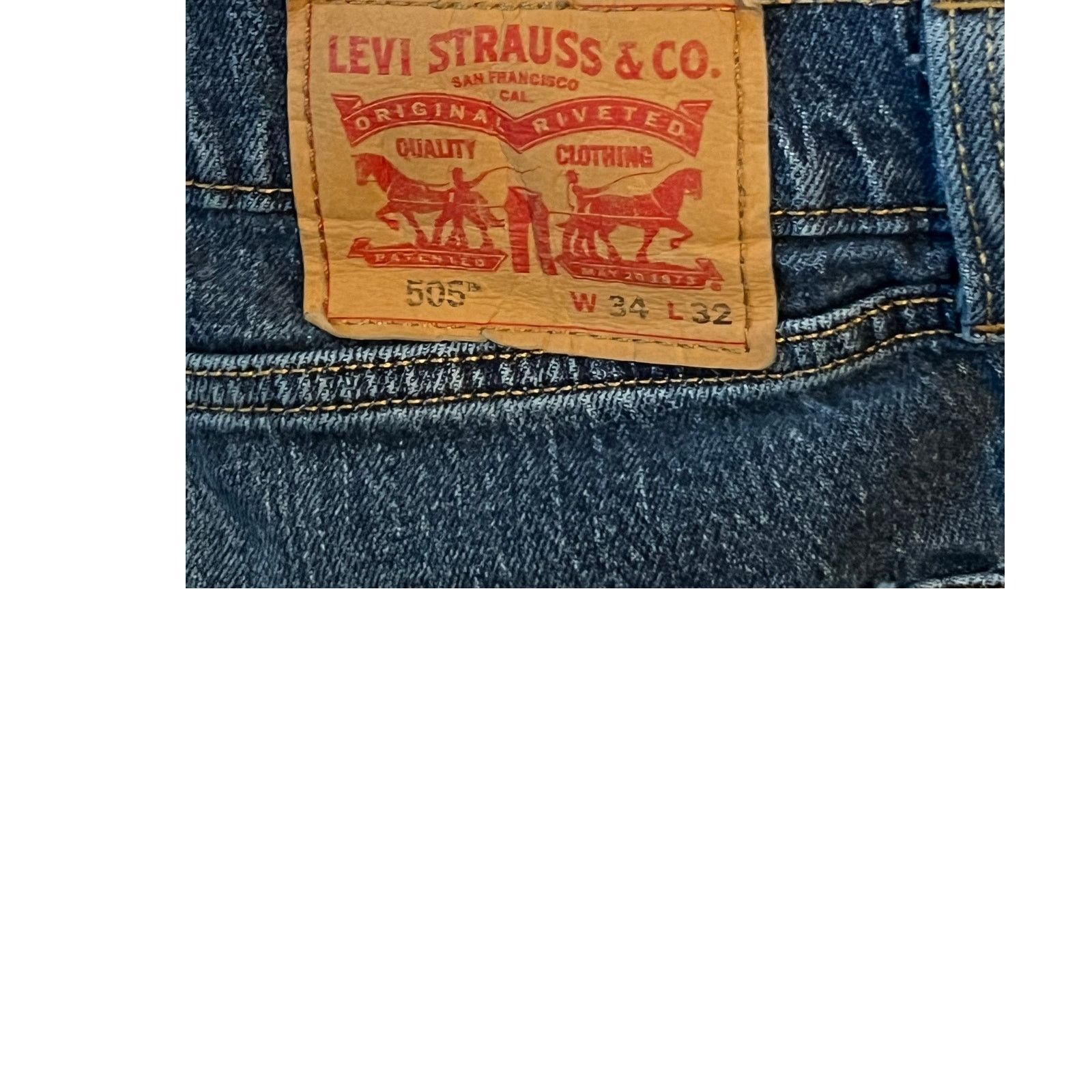 Levi's Levi's 505 Regular Straight Leg Jeans Mens 34x32 Size US 34 / EU 50 - 3 Thumbnail