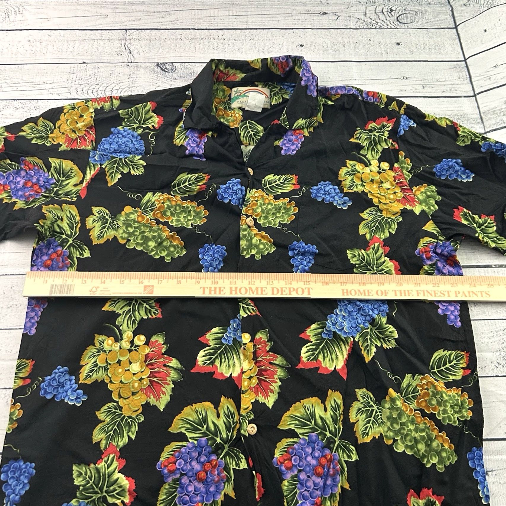 Paradise Found Paradise Found Short Sleeve Hawaiian Button-Up Shirt Men's L Black Hawaiian 90s Theme Mens Size US L / EU 52-54 / 3 - 4 Thumbnail