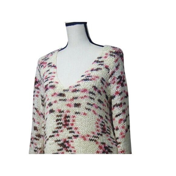 Other H&M Women’s Knit V-neck Sweater, White-multi, M Size M / US 6-8 / IT 42-44 - 2 Thumbnail