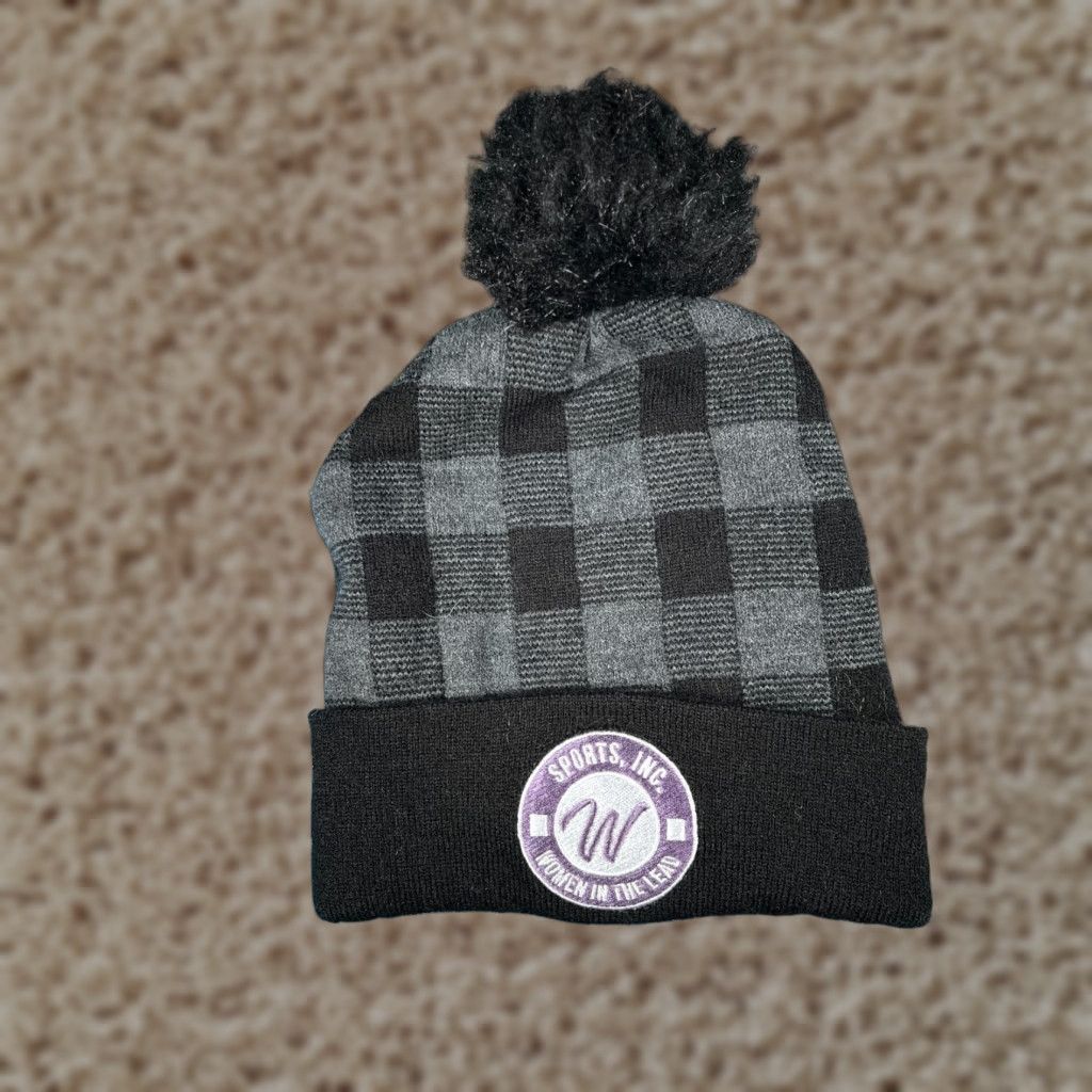 Vintage Capamerica Women Beanie Toque Knit Plaid Gray Acrylic Knit One Size Casual Outdoor Ski Lined Adjustable Lightweight Hat Womens Size ONE SIZE - 1 Thumbnail