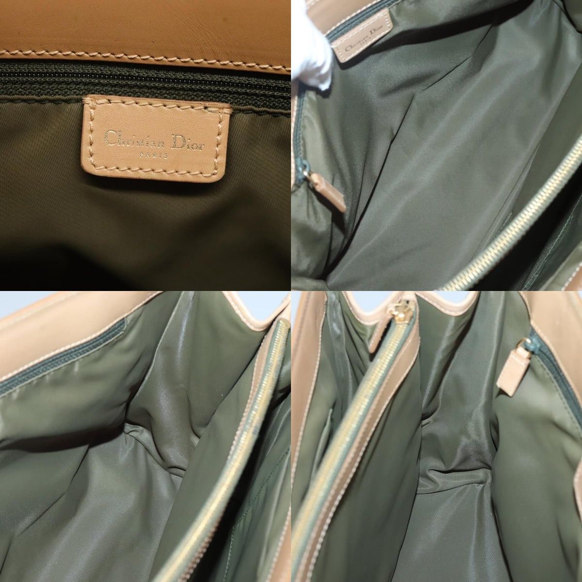 Dior DIOR Trotter Canvas Hand Bag Khaki Gold Size ONE SIZE - 11 Thumbnail