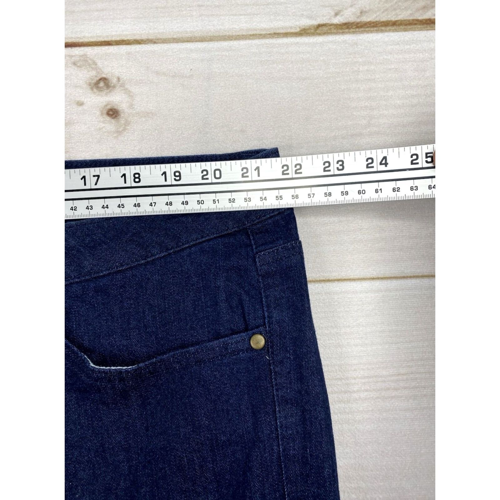 Vintage Measure & Made Jeans Sz 20 Dard Wash Denim Fitlogic Straight NWT Ladies Women's Plus Size 20 Blue Denim Straight Jeans Size 42" / US 20 - 6 Thumbnail