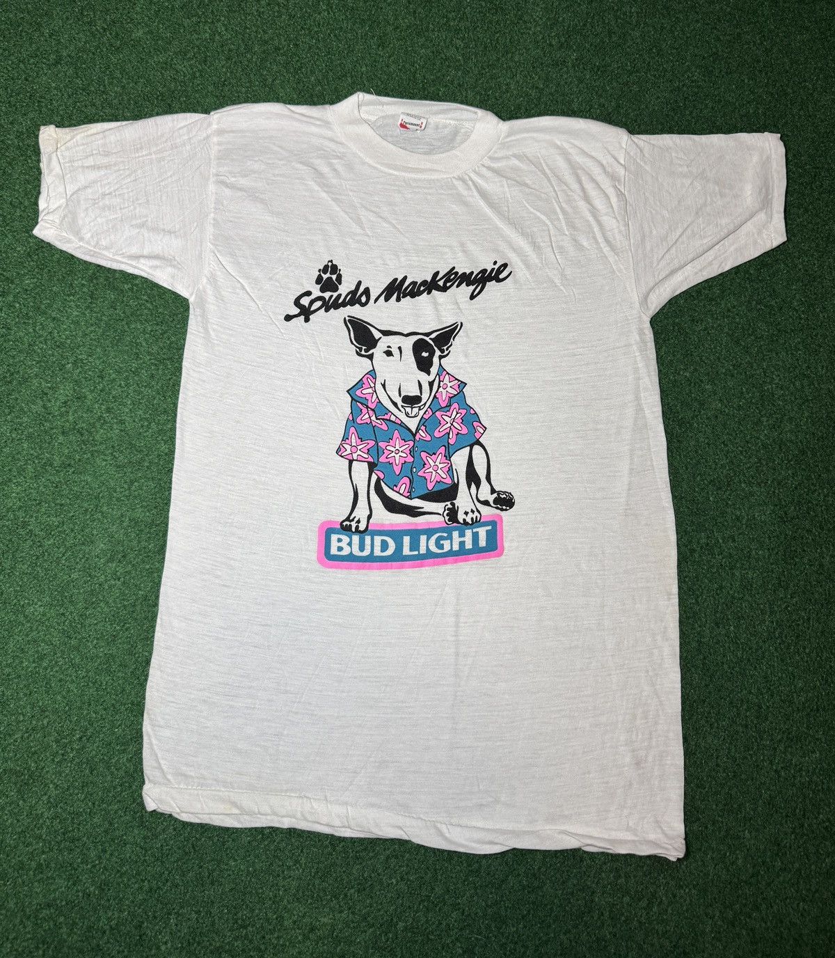 Vintage Vintage 80s Spud Mckenzie Budlight Beer Promo Retro T Shirt Size US S / EU 44-46 / 1 - 1 Thumbnail