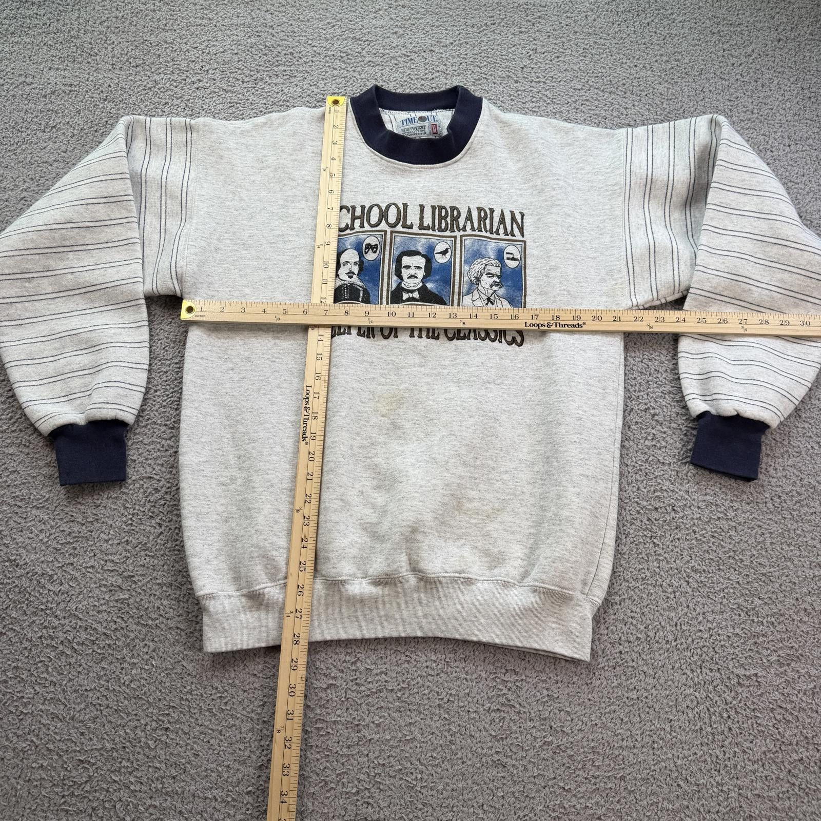 Other Vintage 90s School Librarian Crewneck Sweatshirt Time Out XL Size US XL / EU 56 / 4 - 3 Thumbnail