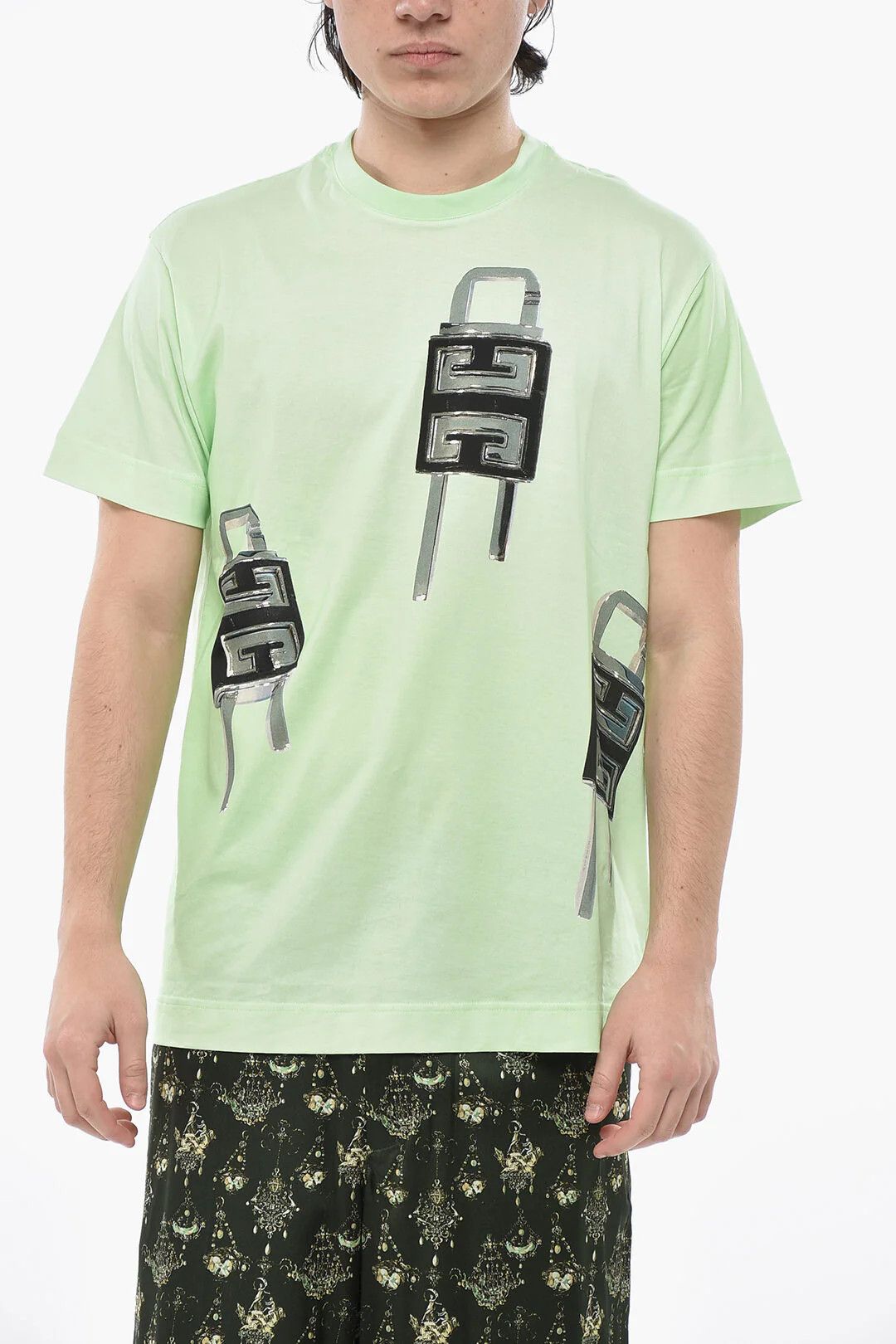 Givenchy og1mm0326 Cotton Crewneck T-Shirt in Green Size US XS / EU 42 / 0 - 1 Thumbnail