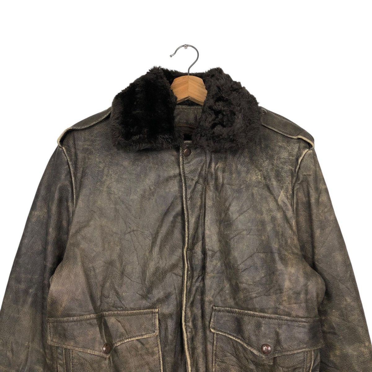 Vintage 🔥VINTAGE LEATHER JACKET BROOKS CRAFTED WITH PRIDE USA Size US M / EU 48-50 / 2 - 5 Thumbnail