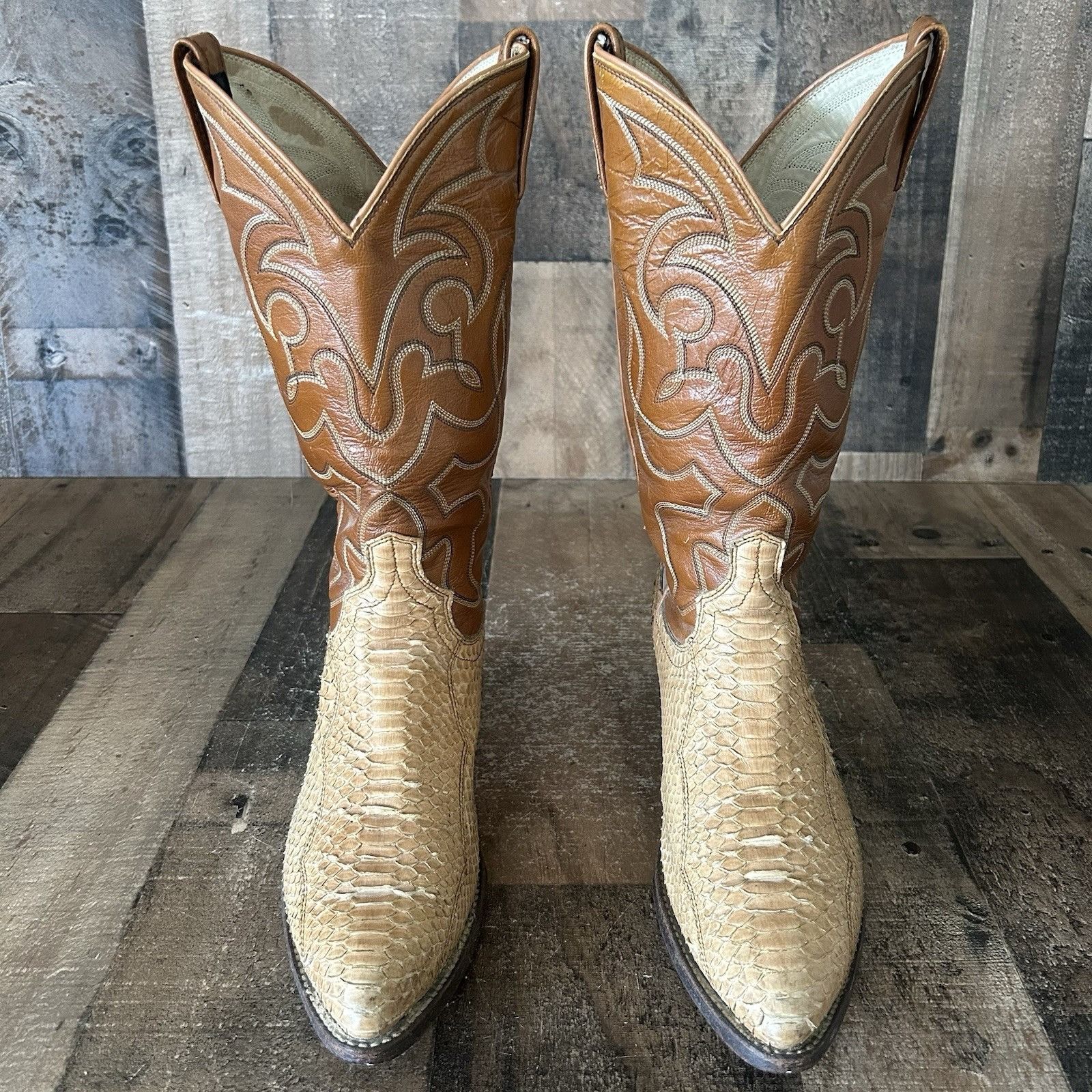 Dan Post Dan Post Vintage Snakeskin Western Cowboy Boots Mens 7.5 D Size US 7.5 / EU 40-41 - 8 Thumbnail