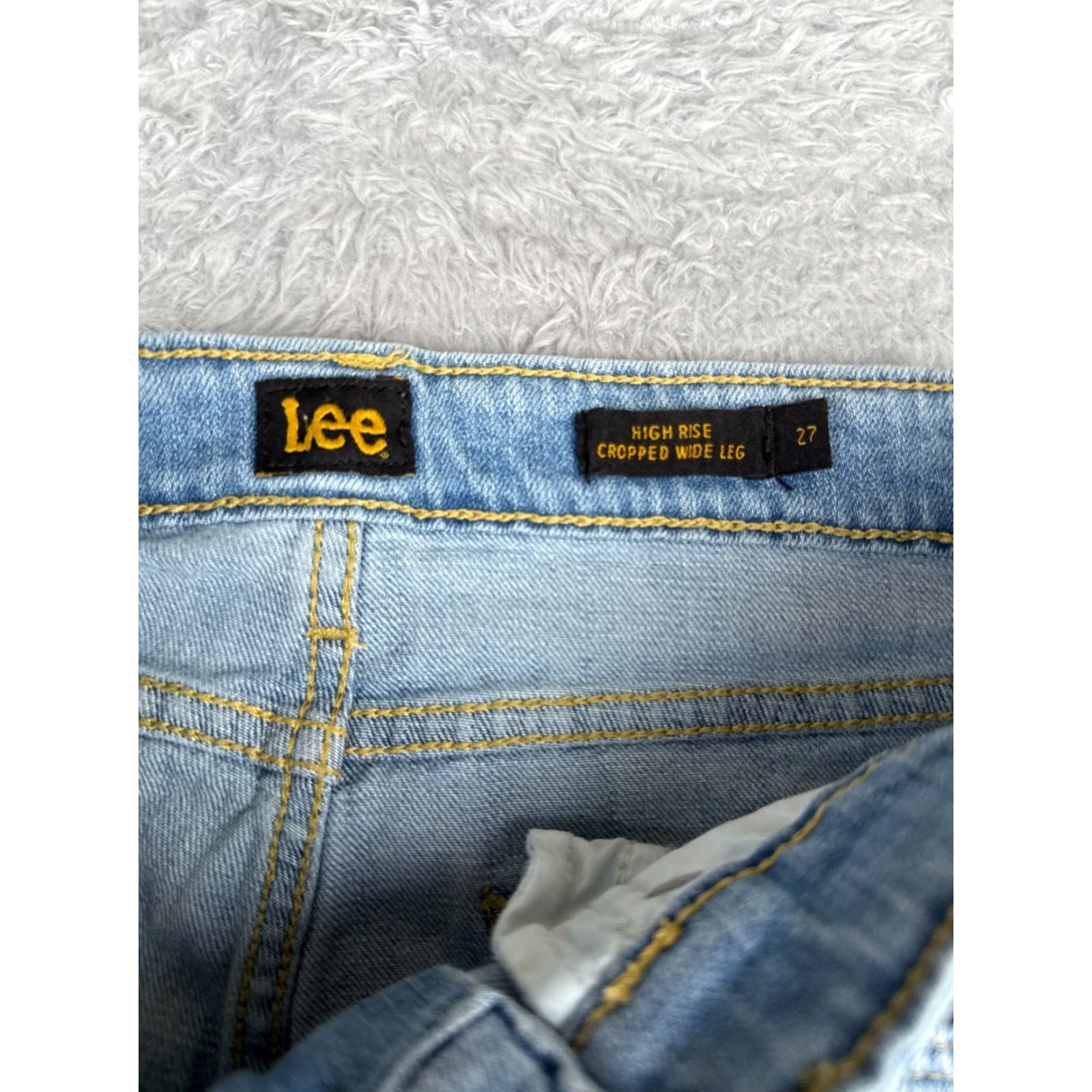 Lee Lee Jeans Womens 27 Blue Denim Cropped Wide-Leg High Rise Cotton Blend 26x24 Jeans Shirt? Size 27" / US 4 / IT 40 - 6 Thumbnail