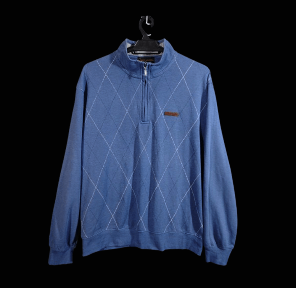 Gianni Valentino ARCHIVAL GIANNI VALENTINO Italy Argyle Quarter-Zip Size US L / EU 52-54 / 3 - 1 Thumbnail