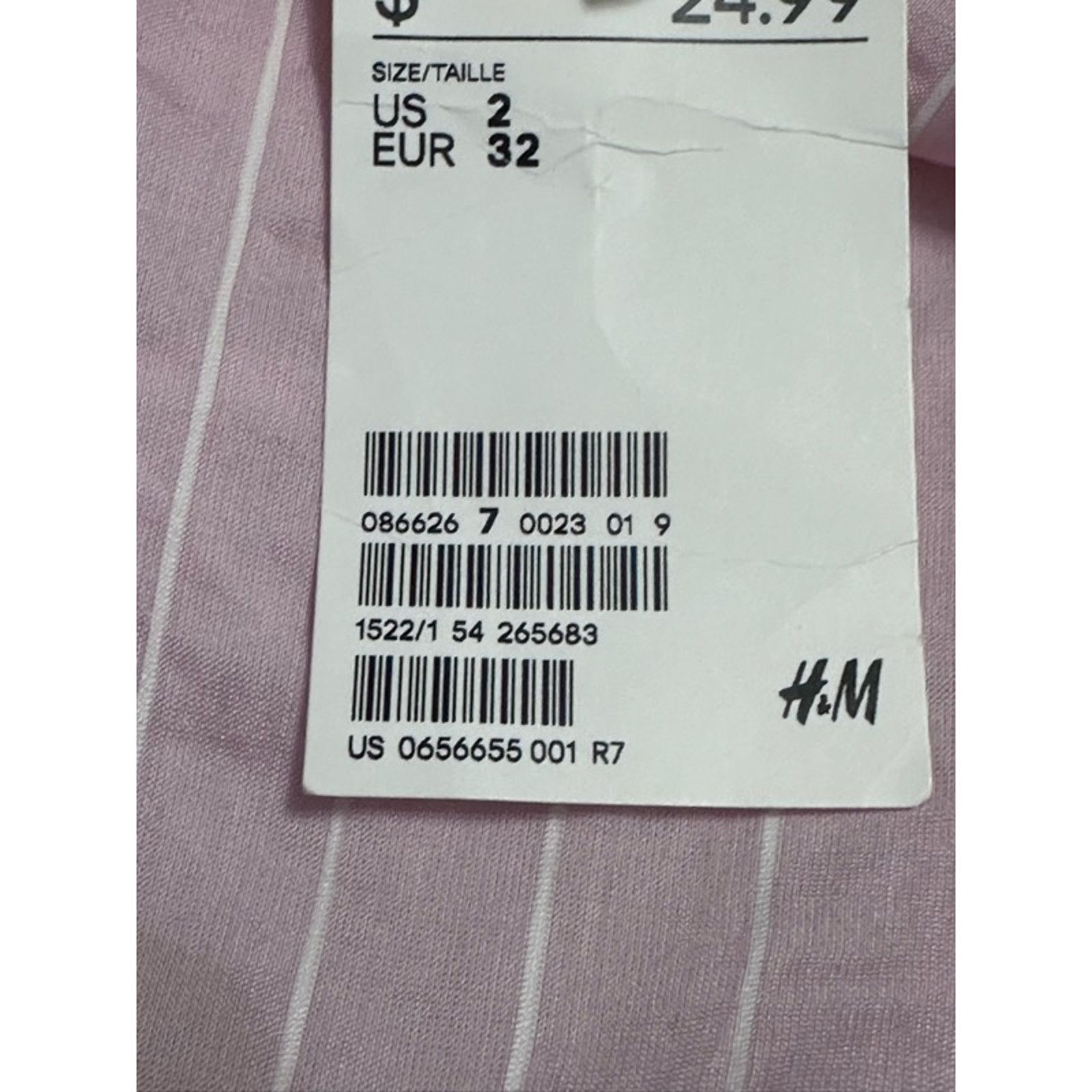 H&M H&M Blouse Flutter Sleeve Spaghetti Strap White Pink W 2 NWT Size XS / US 0-2 / IT 36-38 - 11 Thumbnail