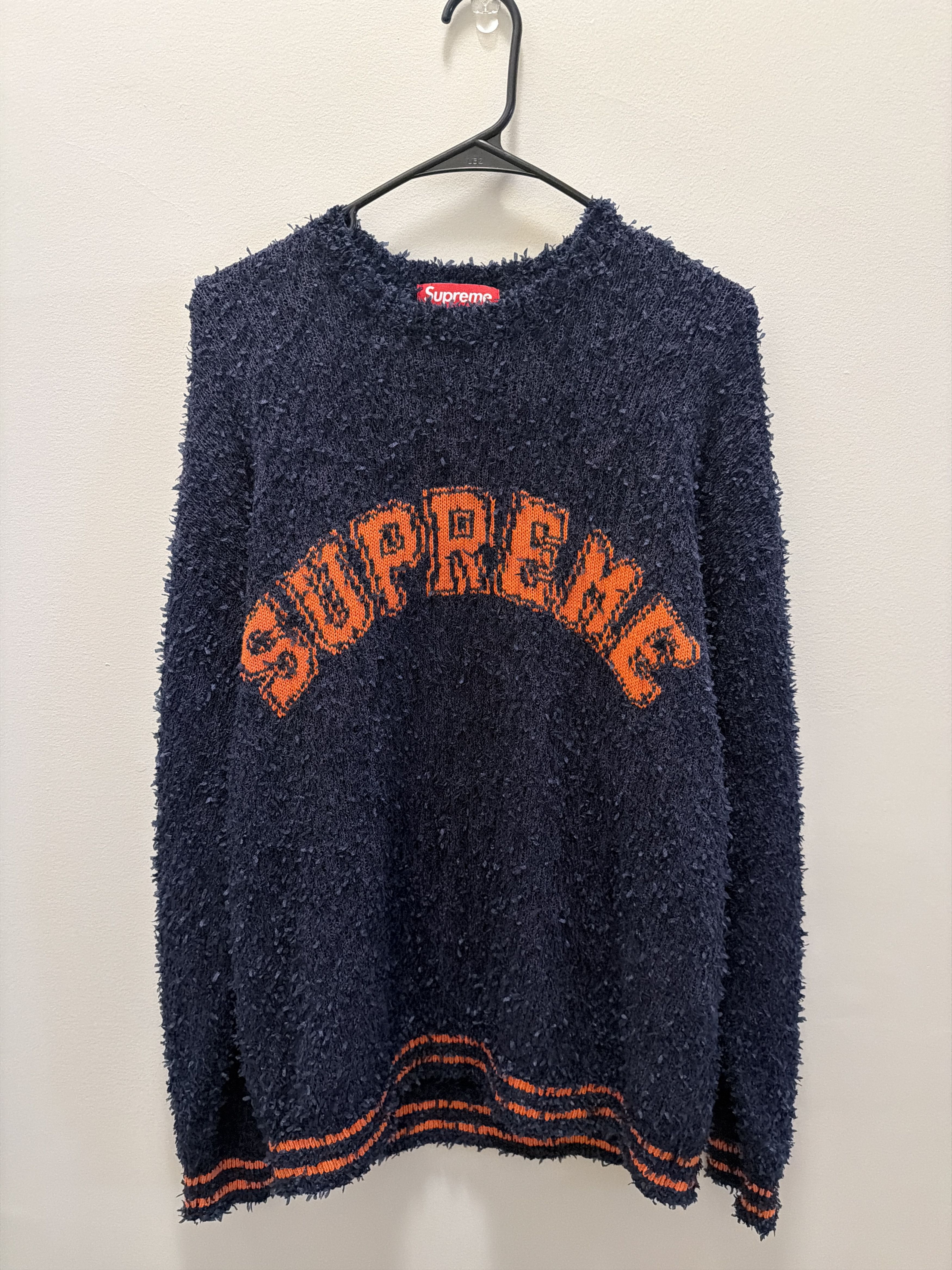 Supreme Supreme Chain Link Fence Knit Sweater Navy | Grailed