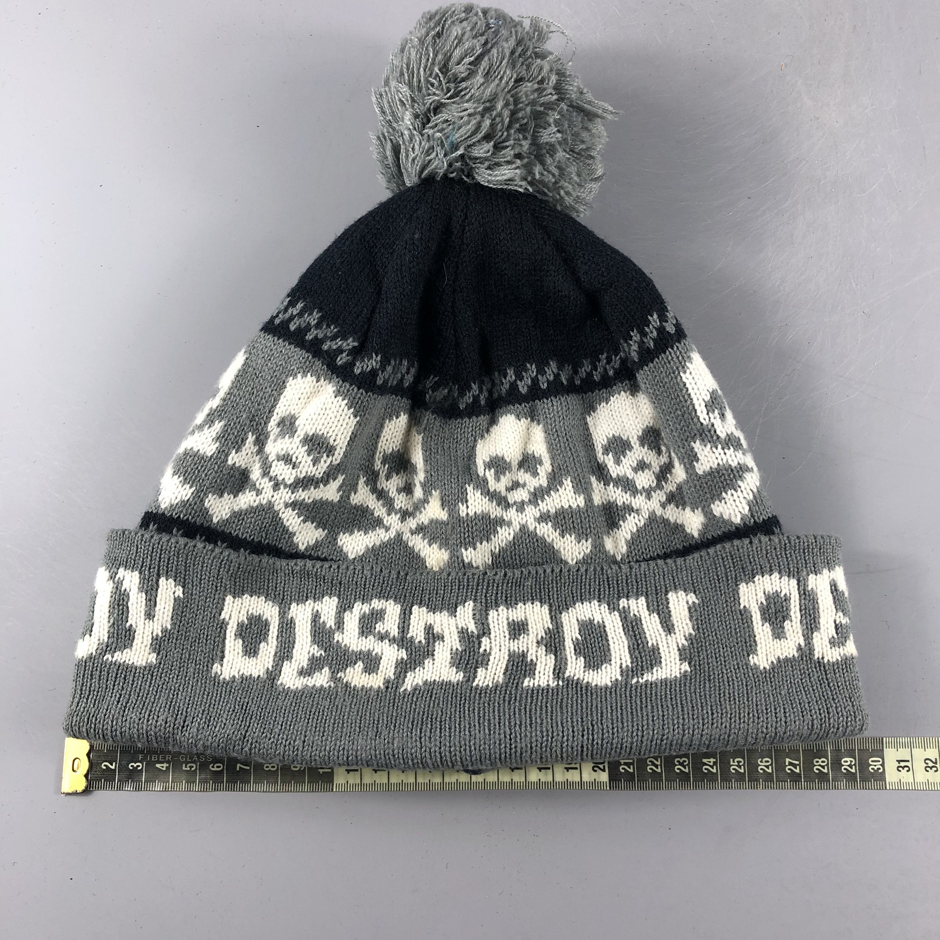 Vintage Vintage Skull Destroy Beanie Snow Hat Snow Cap -D008 Size ONE SIZE - 4 Thumbnail