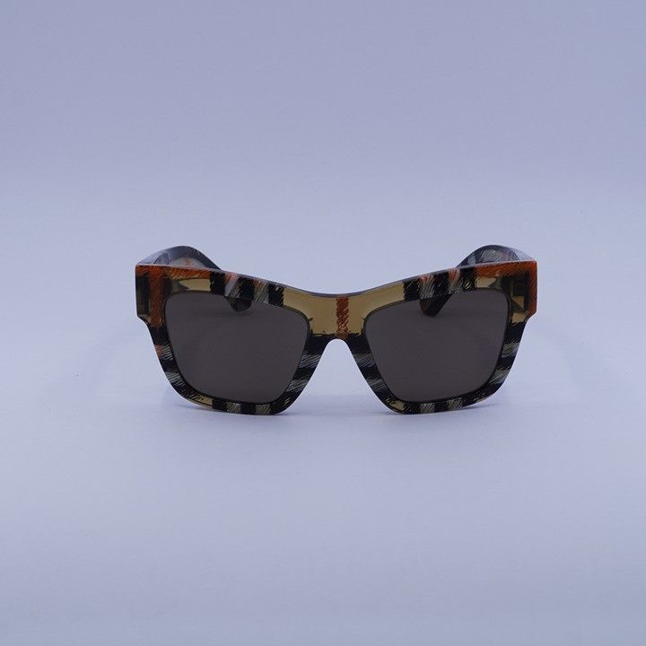 Burberry Burberry BE4449 4146/73 Sunglasses Check Sand Cat Eye Frame Size ONE SIZE - 6 Thumbnail