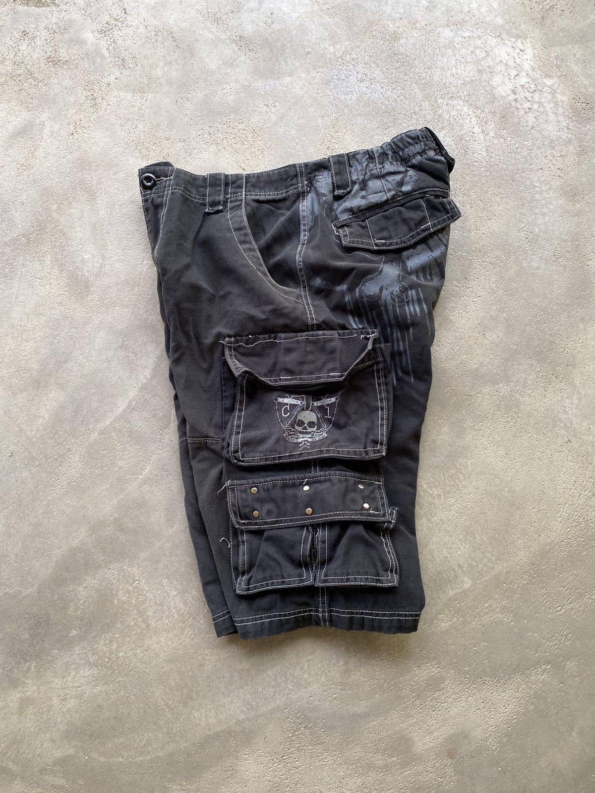 If Six Was Nine × Japanese Brand × Le Grande Bleu (L.G.B.) Rare Design Faded Cargo Multipocket Skull Punk Pants Size US 32 / EU 48 - 4 Thumbnail