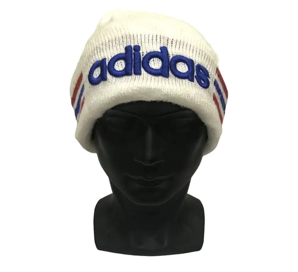 Adidas × Vintage Adidas Spellout Beanie Hat Size ONE SIZE - 1 Thumbnail