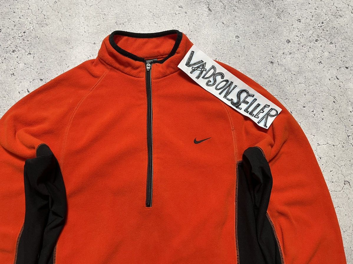 Nike × Vintage Vintage Fleece Jacket 1/2 Zip Pullover Nike Y2K Drill Swoosh Size US S / EU 44-46 / 1 - 7 Thumbnail