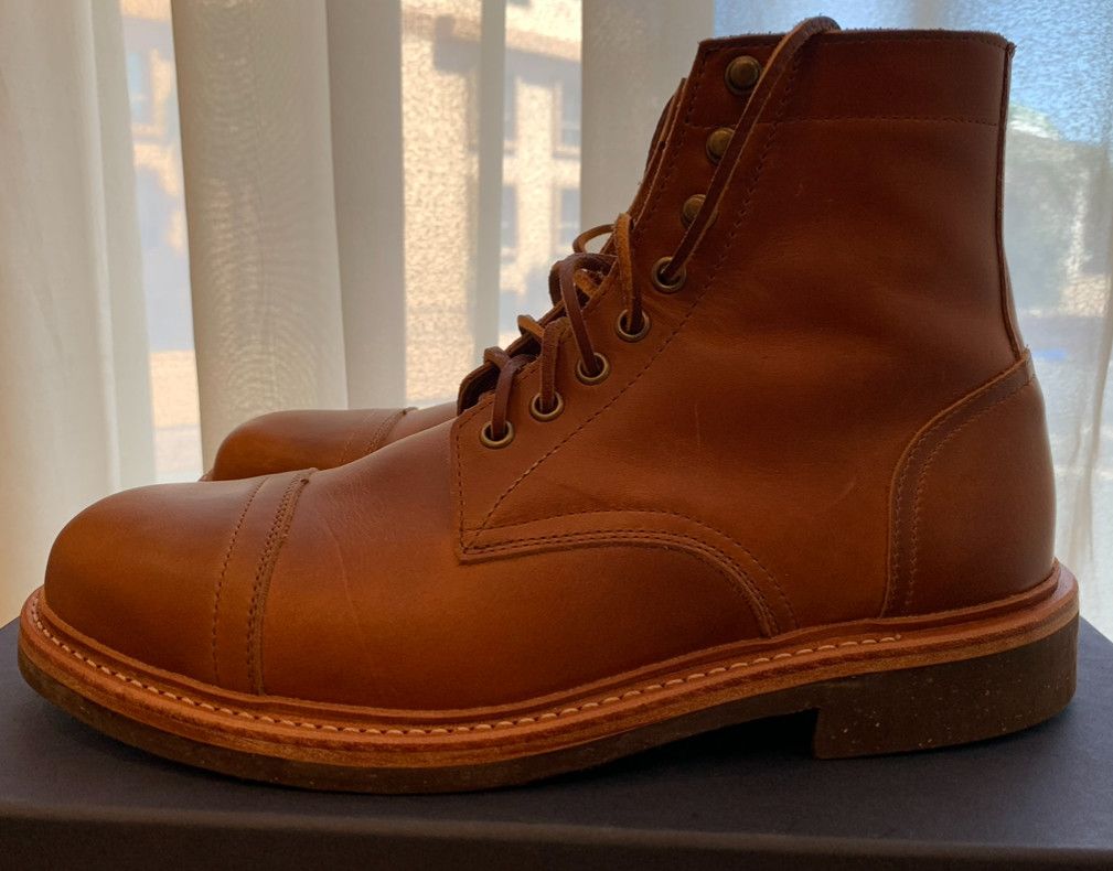 Oak Street Bootmakers British Tan Domane Cap Toe Trench Boots Size US 9 / EU 42 - 2 Thumbnail