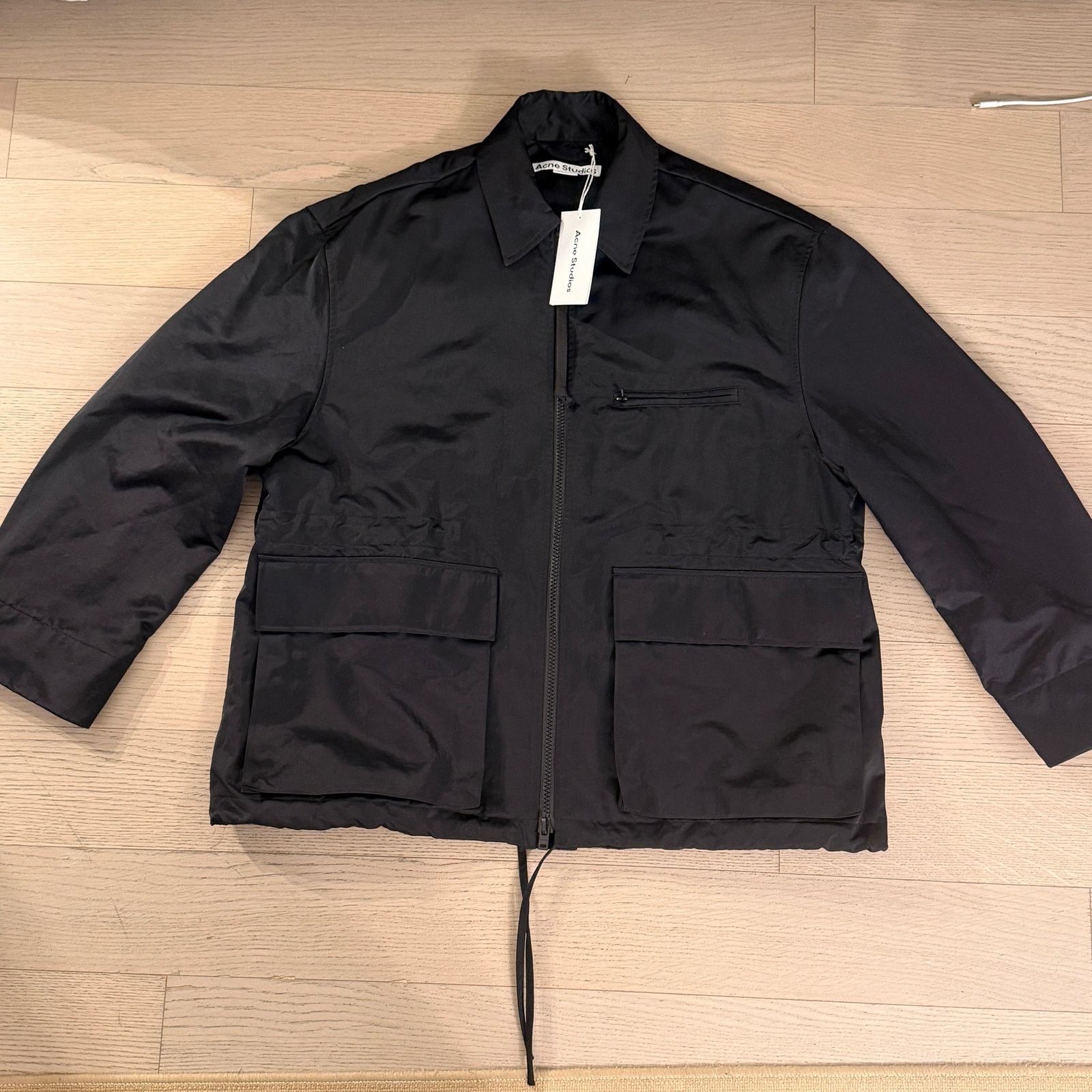 Acne Studios black nylon utility jacket size 46 new with tag
