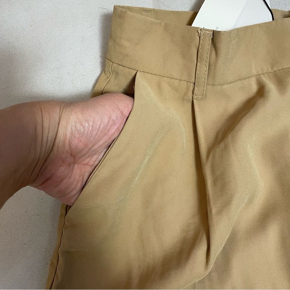 Zara NWT New Zara High-waisted Full Length Beige Pants Size M Size 30" / US 8 / IT 44 - 5 Thumbnail