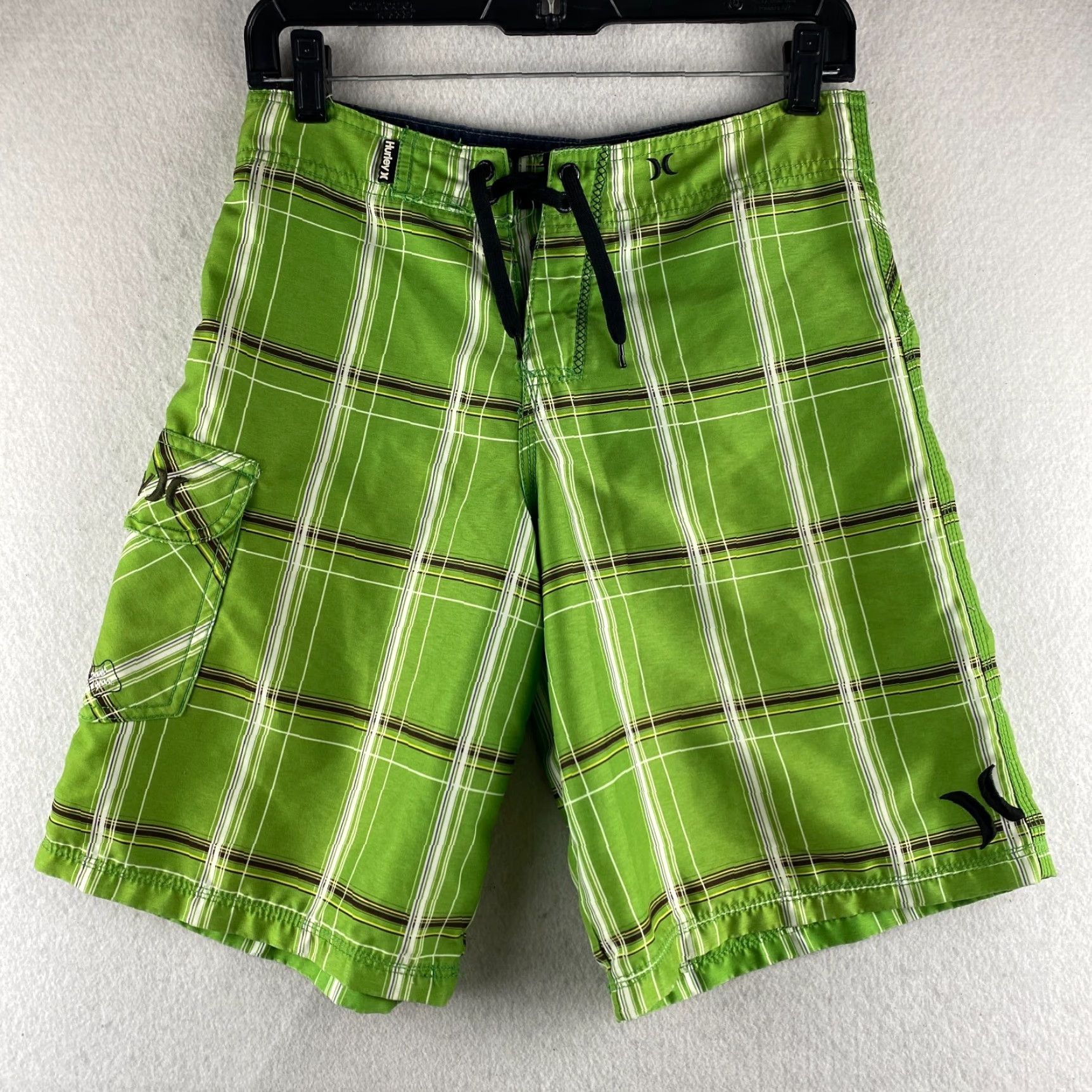 Hurley Hurley Board Shorts Mens 28 Green Plaid Surf Shorts Drawstring Swimming Fishing Size US 28 / EU 44 - 2 Thumbnail