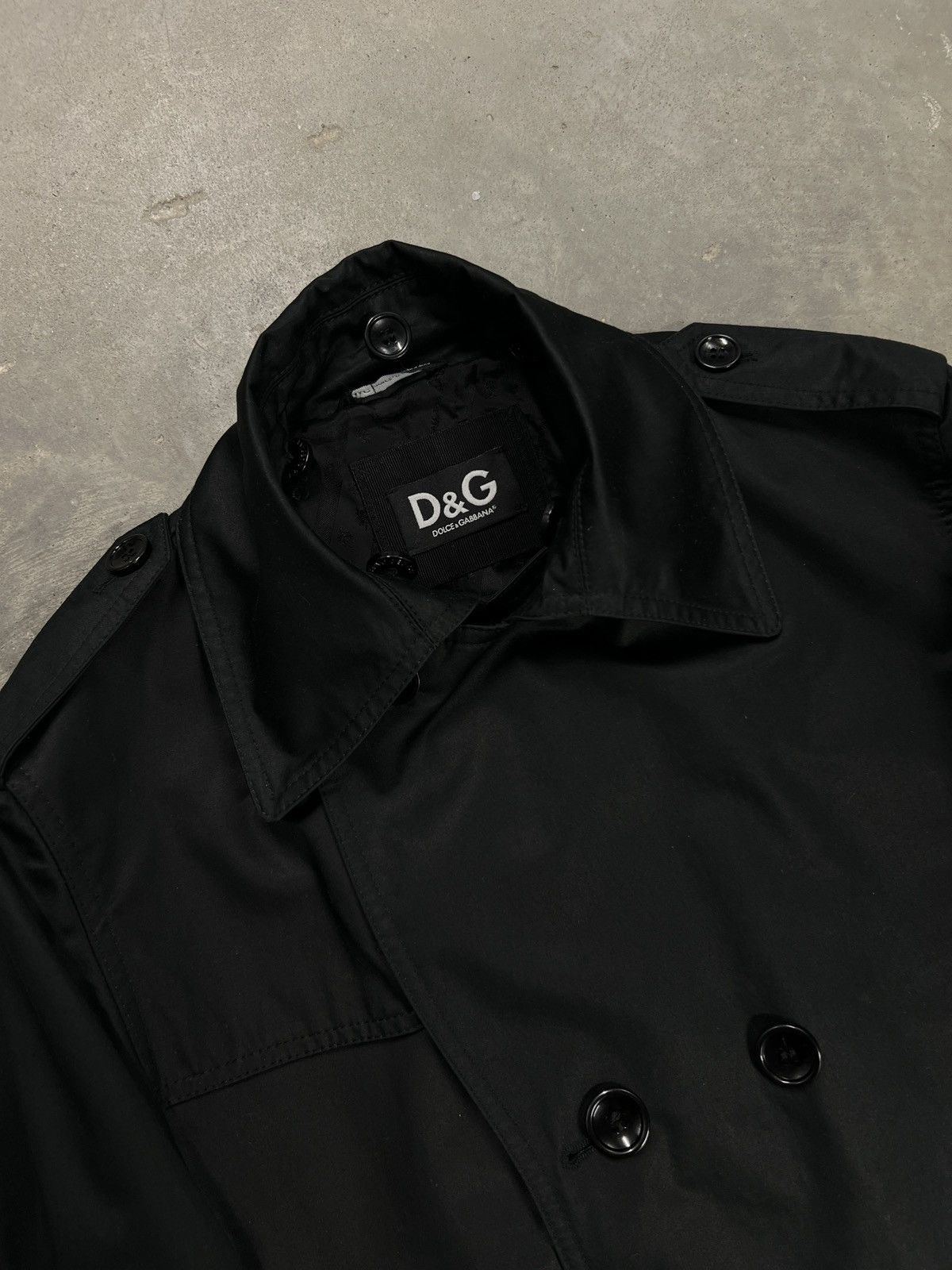 Dolce & Gabbana Mens Dolce & Gabbana Trench Coat Jacket Black Belted Size US M / EU 48-50 / 2 - 8 Thumbnail