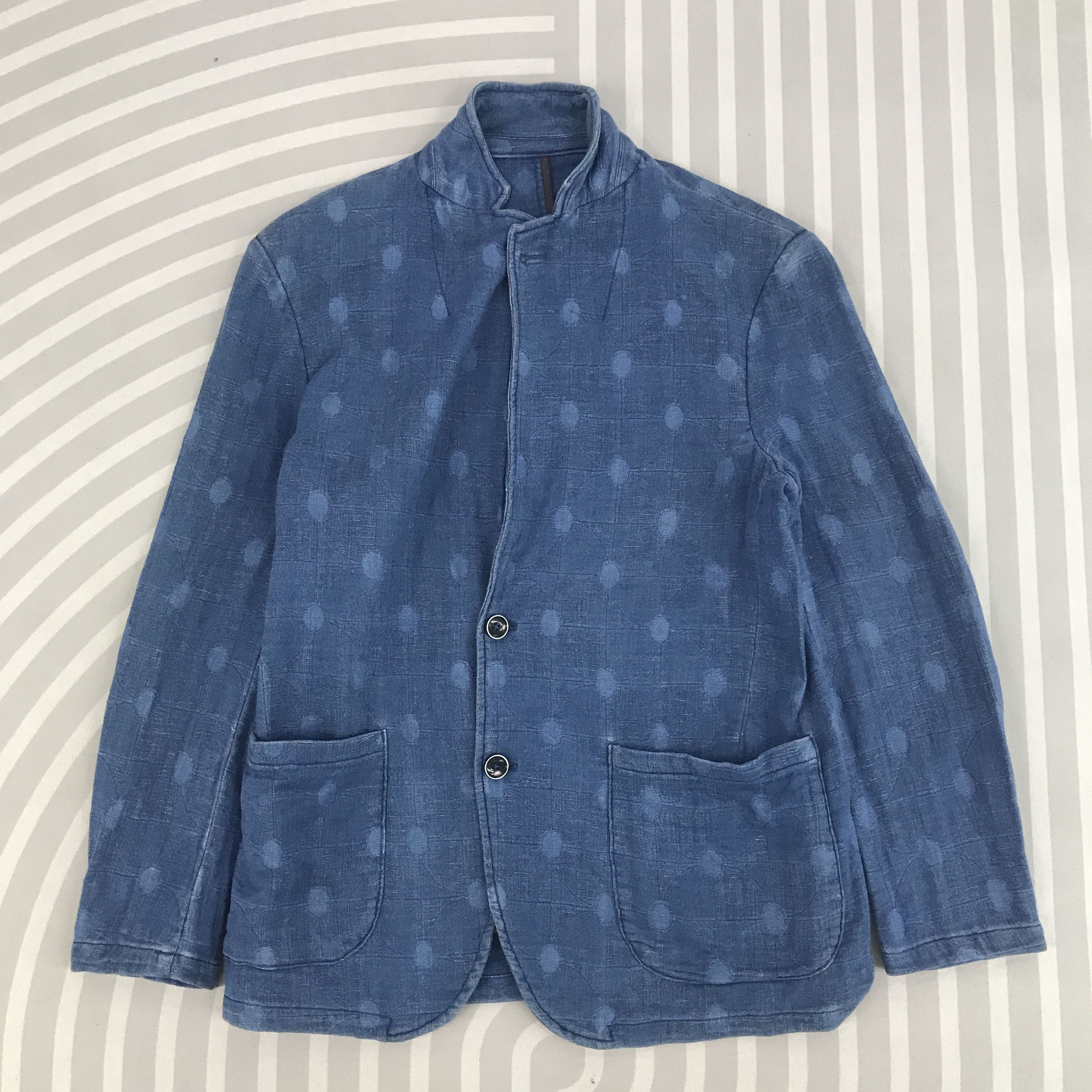 Blue Blue Japan × Indigo × Japanese Brand Japan G Stage Indigo style Blazer coat jacket Size US M / EU 48-50 / 2 - 1 Thumbnail