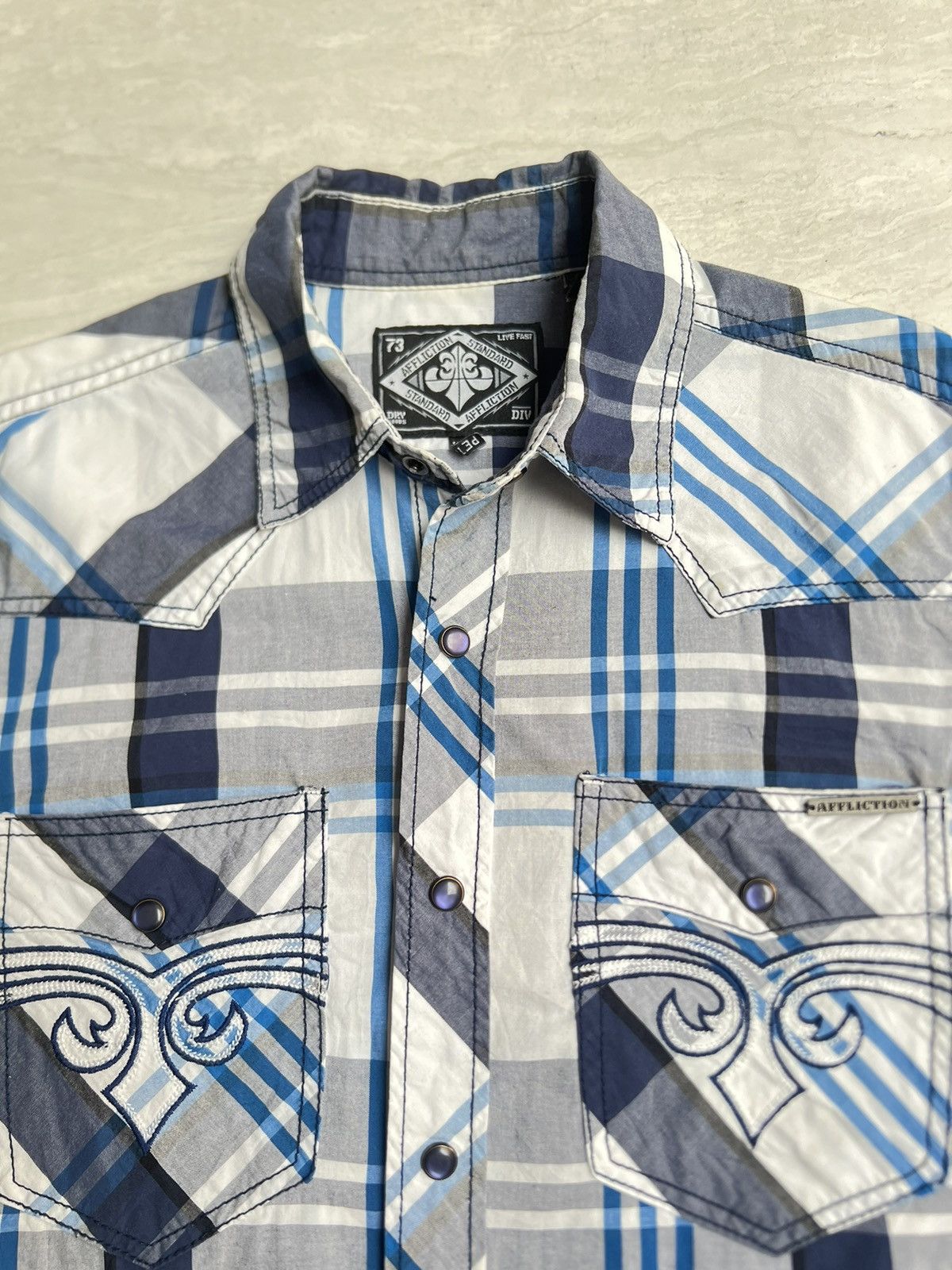 Affliction AFFLICTION Plaid Motive Shirt Size US S / EU 44-46 / 1 - 9 Thumbnail