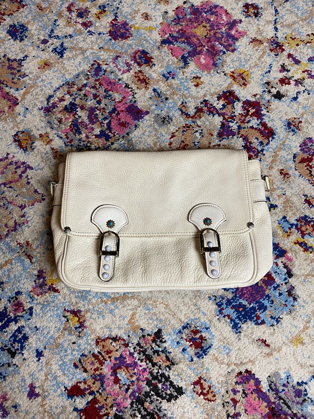 Japanese Brand × Other × Vintage Vintage Japan full grained White Leather Artisan Messenger Size ONE SIZE - 14 Thumbnail