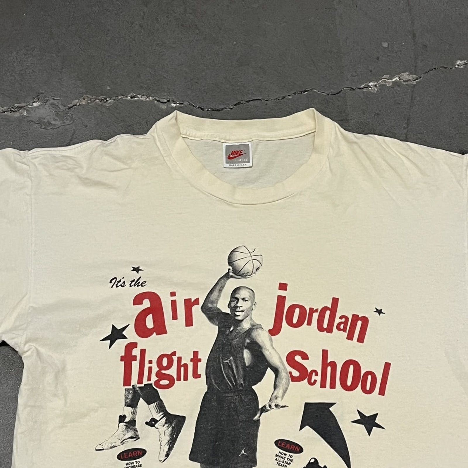 Nike × Vintage VTG 1990’s Nike Jordan Spike Lee Flight School Graphic Tee Size US M / EU 48-50 / 2 - 5 Thumbnail