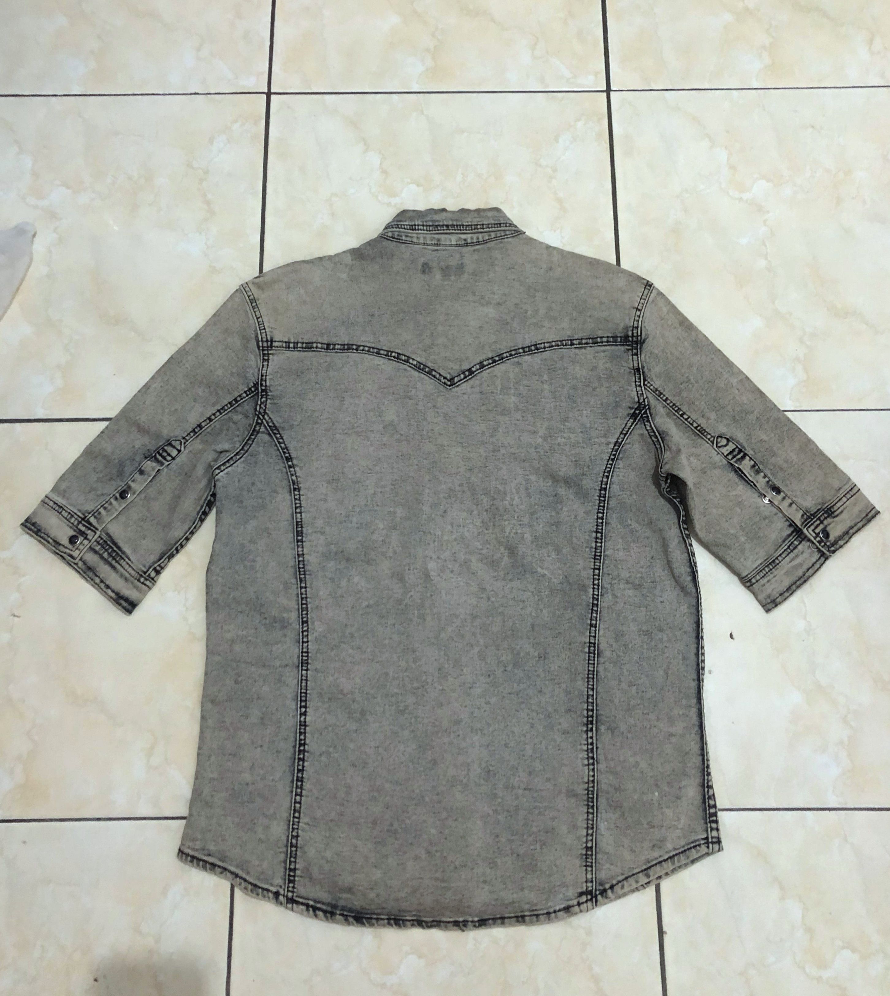 In The Attic In The Attic Homme Acid Wash Western Denim Shirt Size US M / EU 48-50 / 2 - 12 Thumbnail