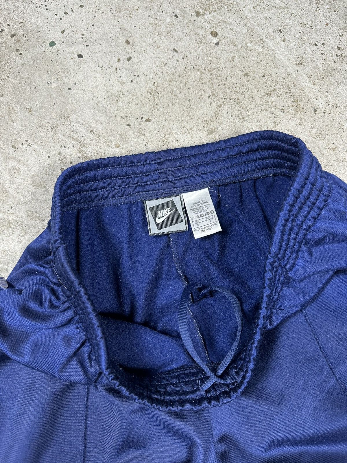 Nike × Vintage Vintage 90s Nike Navy Track Pants Swoosh Size US 31 - 7 Thumbnail
