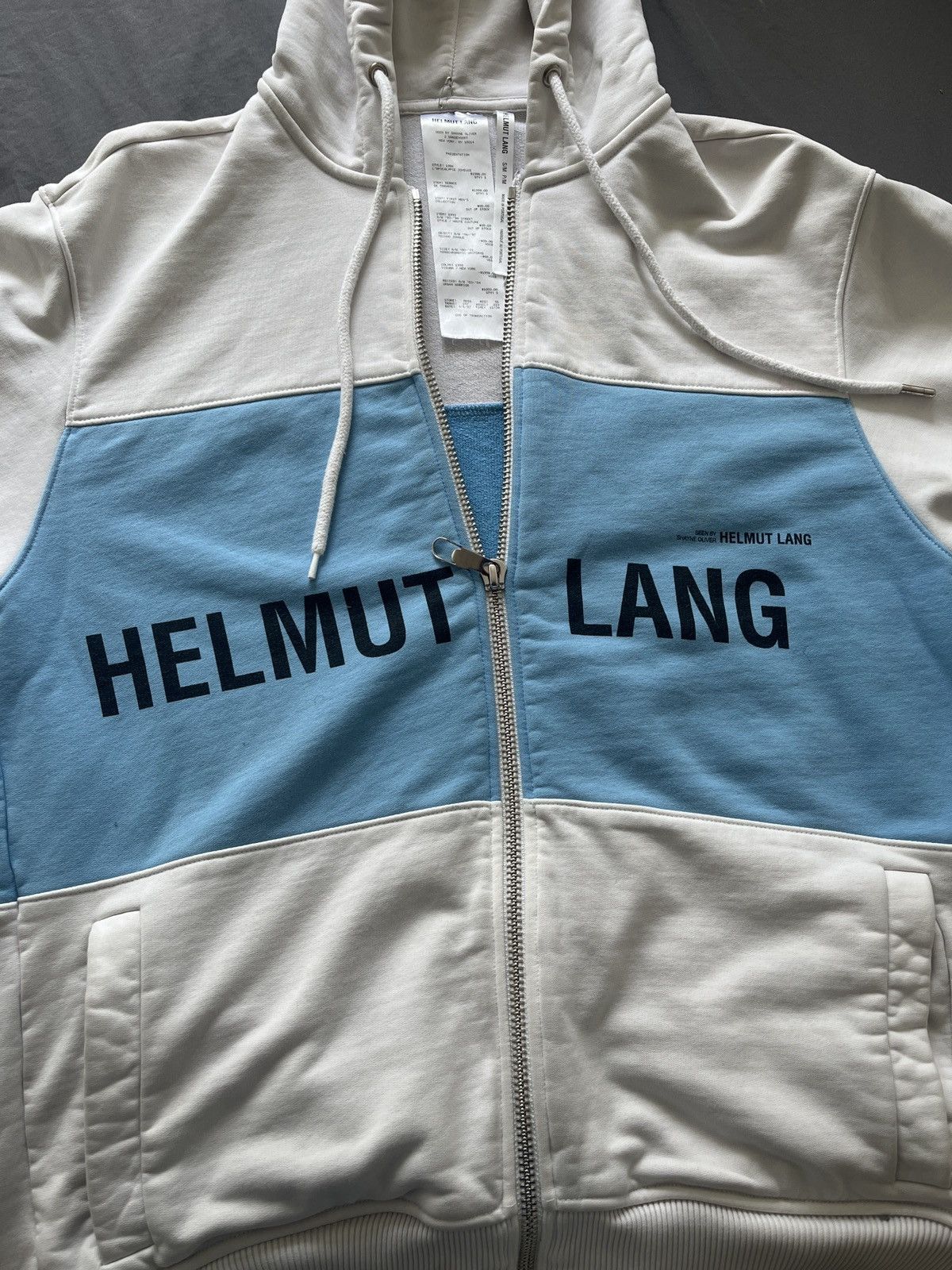 茗*谷様 HELMUT LANG × Shayne Oliver ジップアップフ Helmut Lang x Shayne Oliver white and blue Zip up hoodie