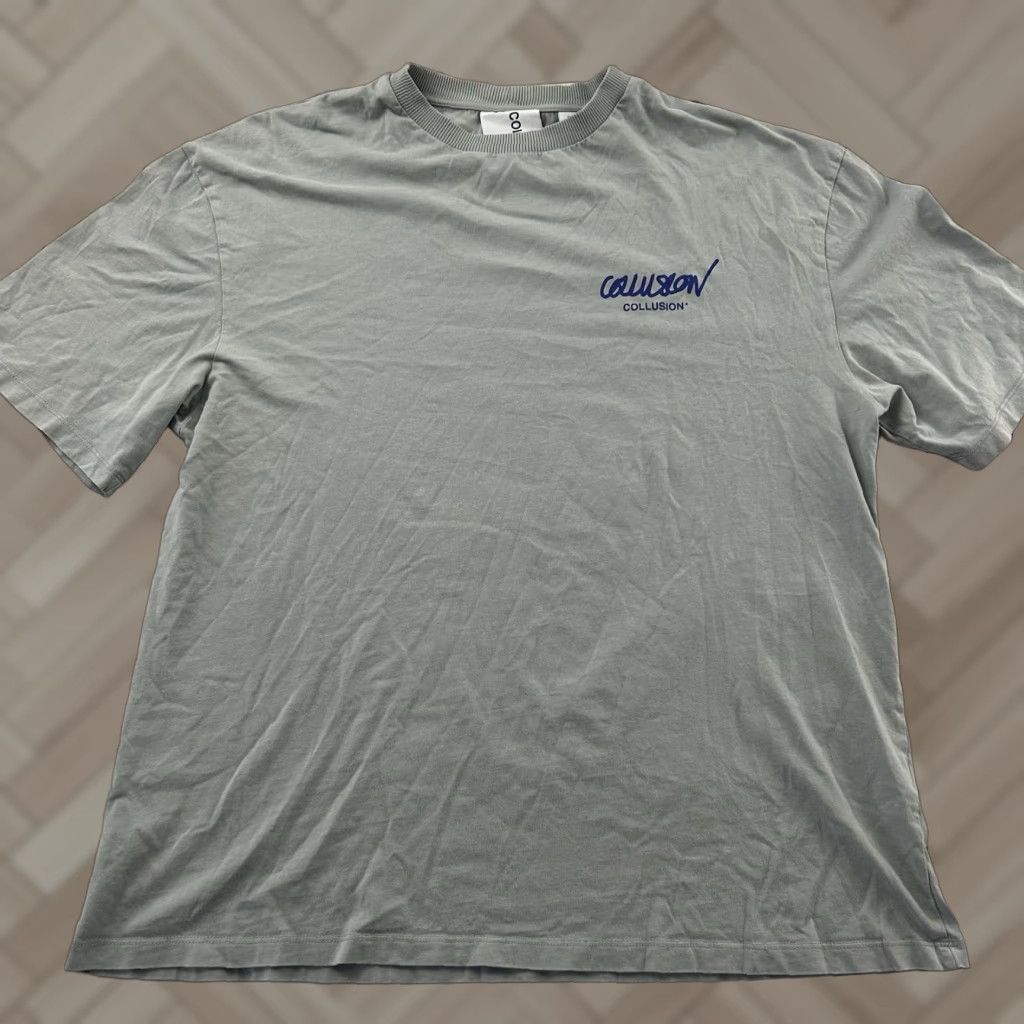 Vintage Collusion Short Sleeve T-Shirt Mens M Gray Made in Turkey Size US M / EU 48-50 / 2 - 1 Thumbnail