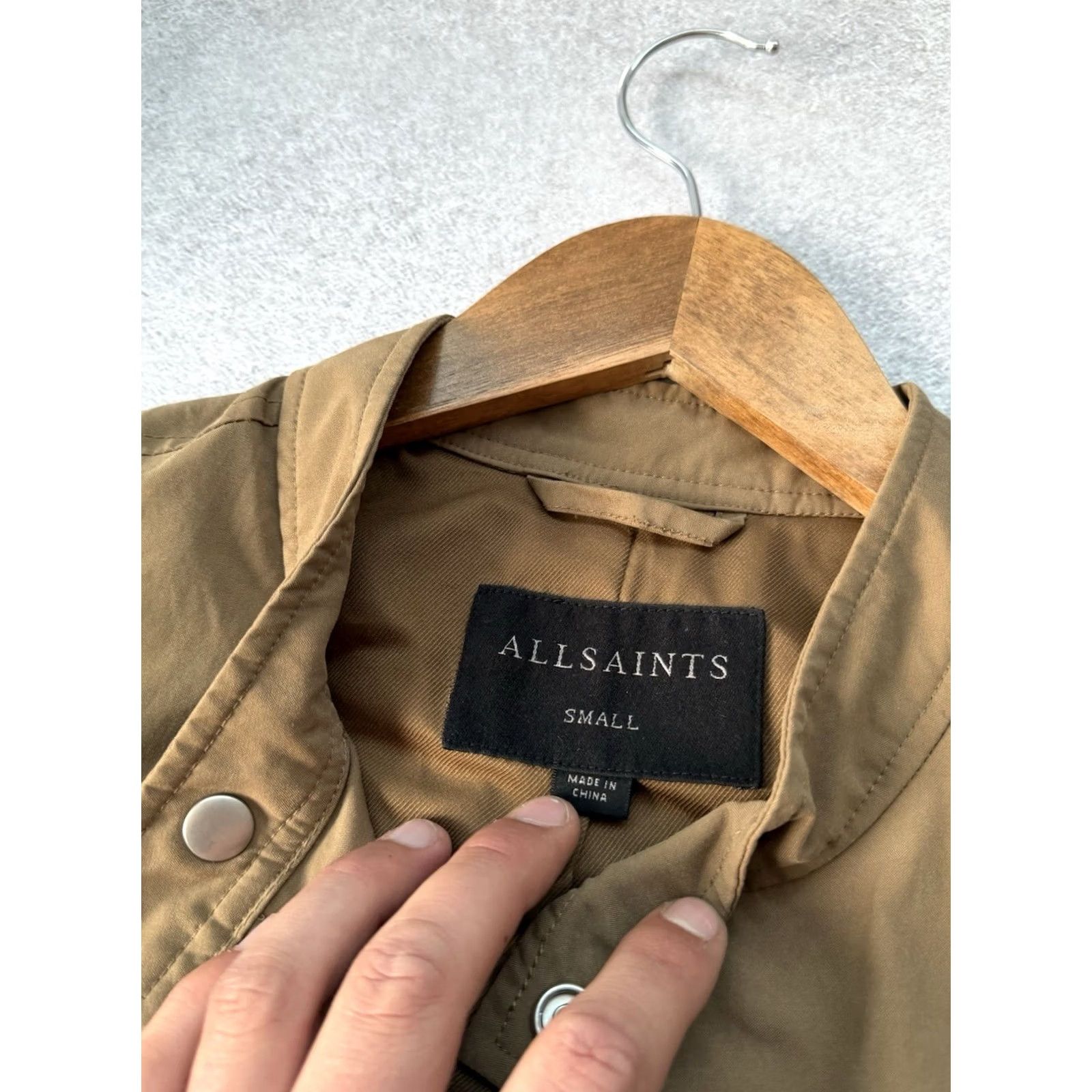 Allsaints AllSaints Jacket Biker Nylon Beige Mens Size S/M City Vintage 1990s USA Italy Streetwear Designer Tailored Zip Black? Size US S / EU 44-46 / 1 - 6 Thumbnail