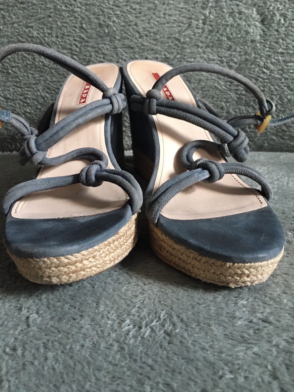 Prada PRADA Suede Strappy Knot Espadrille Wedge Sandals EU 41 Size US 11 / IT 41 - 11 Thumbnail