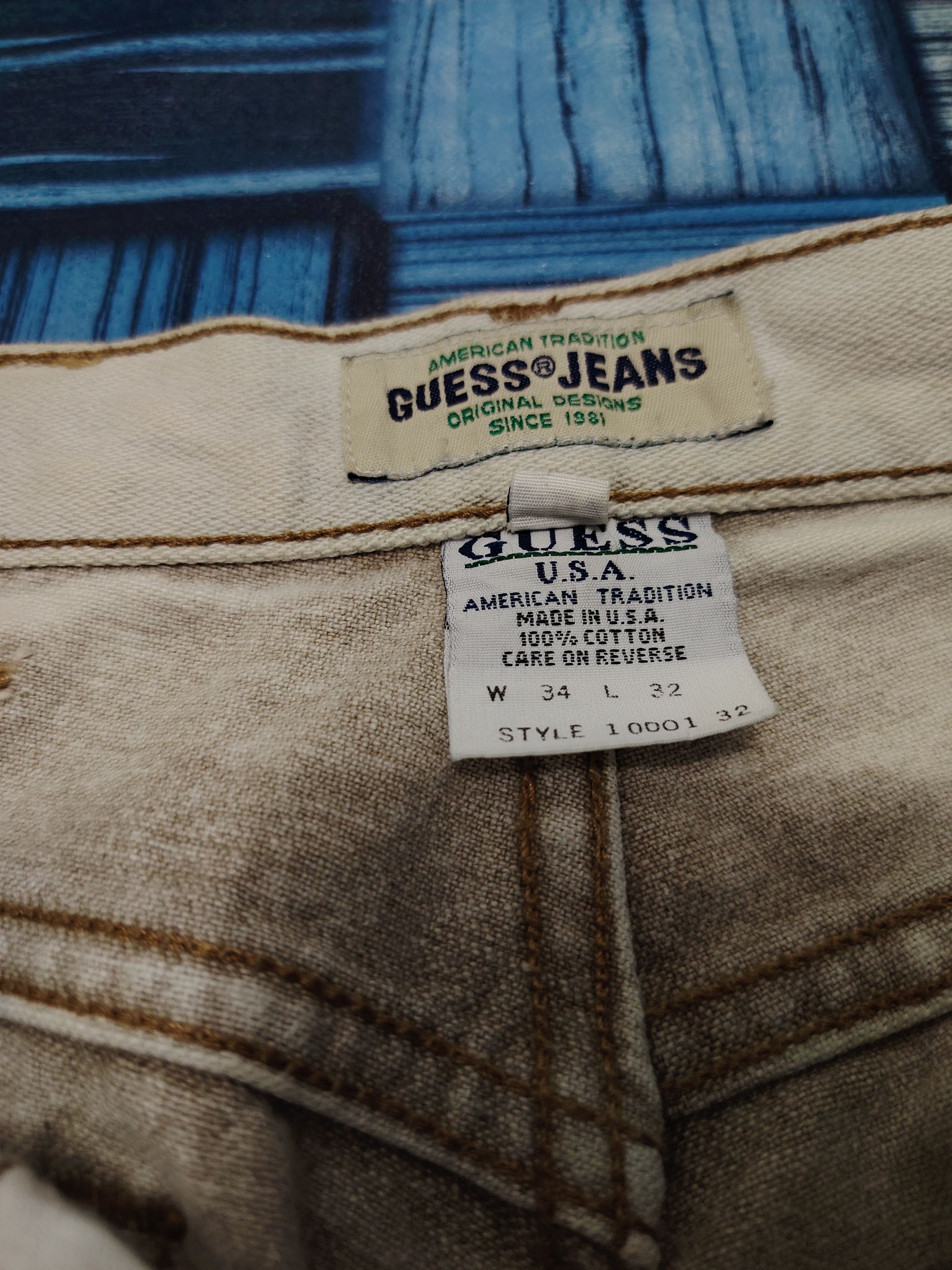 Guess Vtg 90's Guess u.s.a. Distressed Jeans Size US 33 - 6 Thumbnail