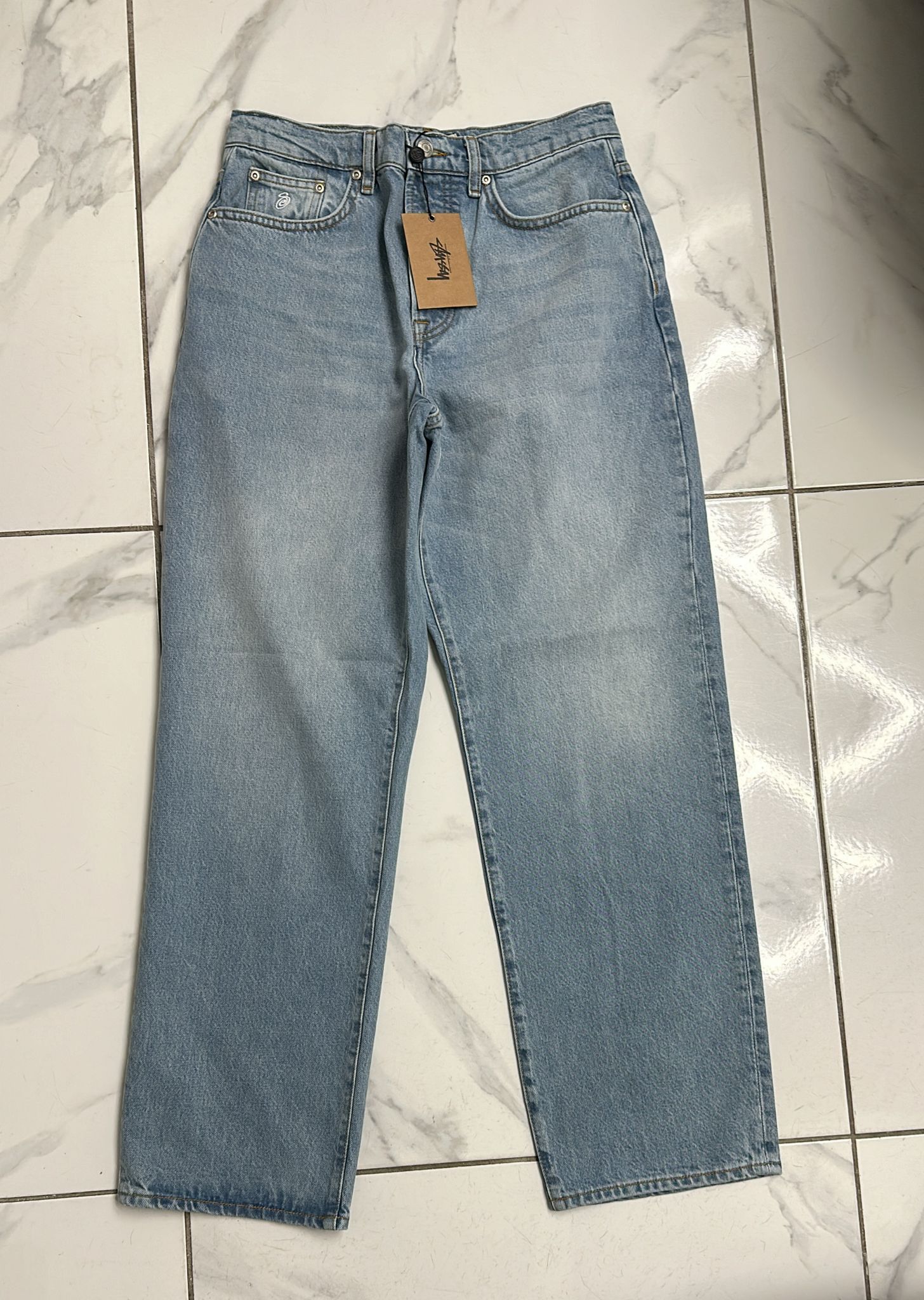 Stussy × Vintage Stussy Big Ol Jean Denim Washed Blue Size 28