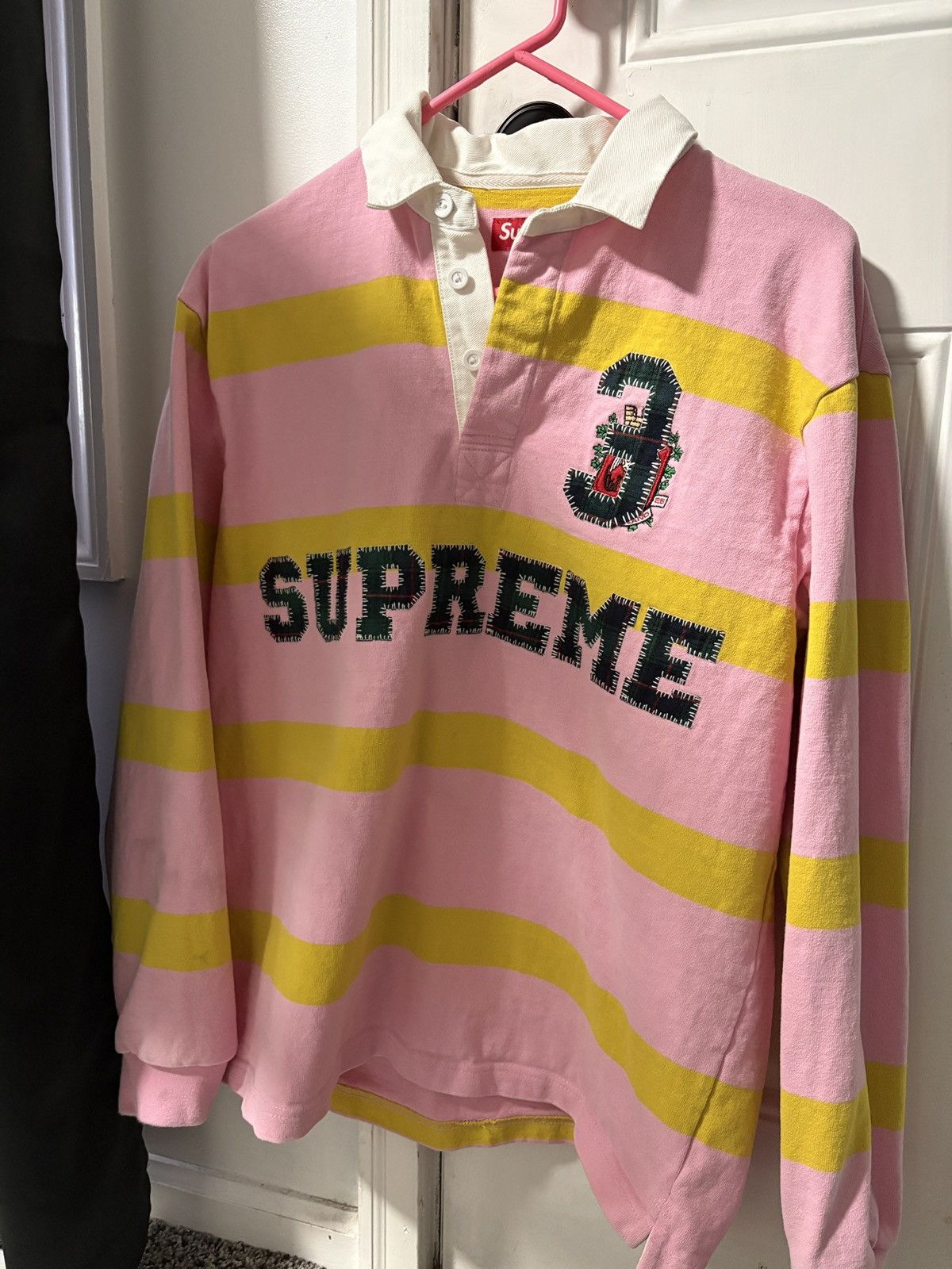 Supreme STRIPE RUGBY - 25FW ラガーシャツ　ピンク Supreme Stripe Rugby (FW25) Pink Men's - FW25 - US