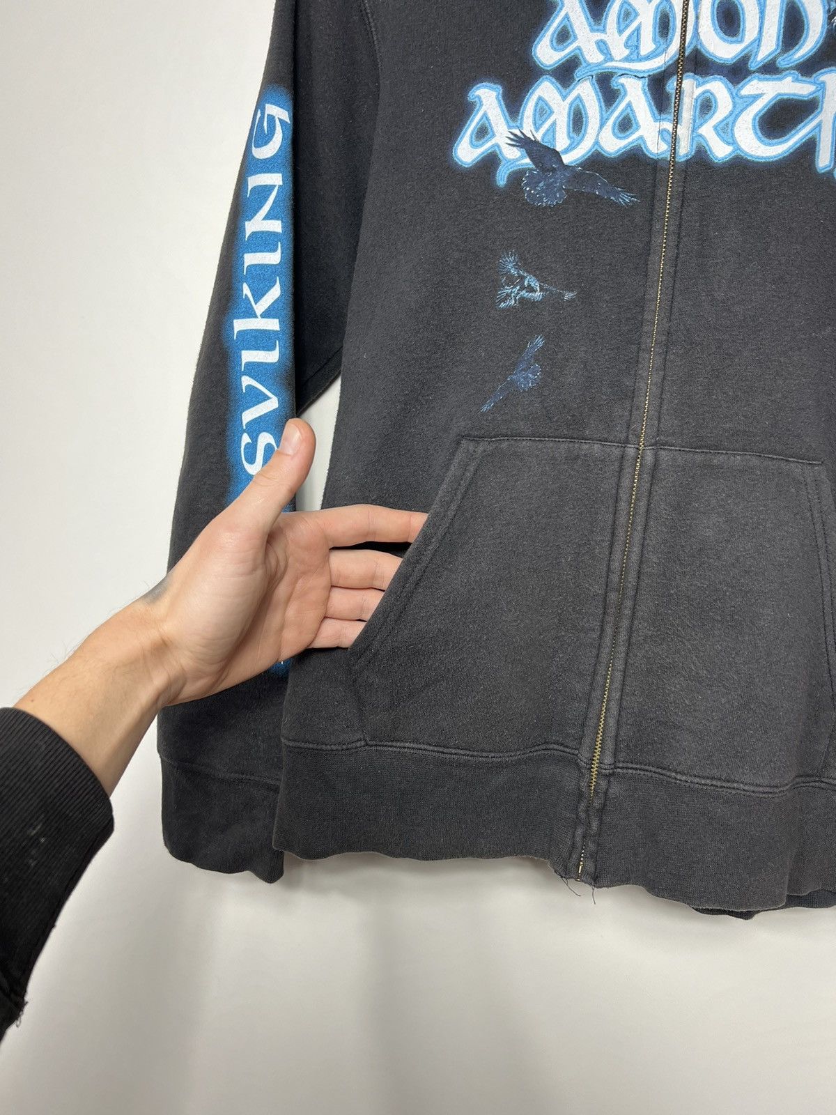 Band Tees Vintage Amon Amarth Band Hoodie Death Metal Black Streetwear Size US S / EU 44-46 / 1 - 8 Thumbnail
