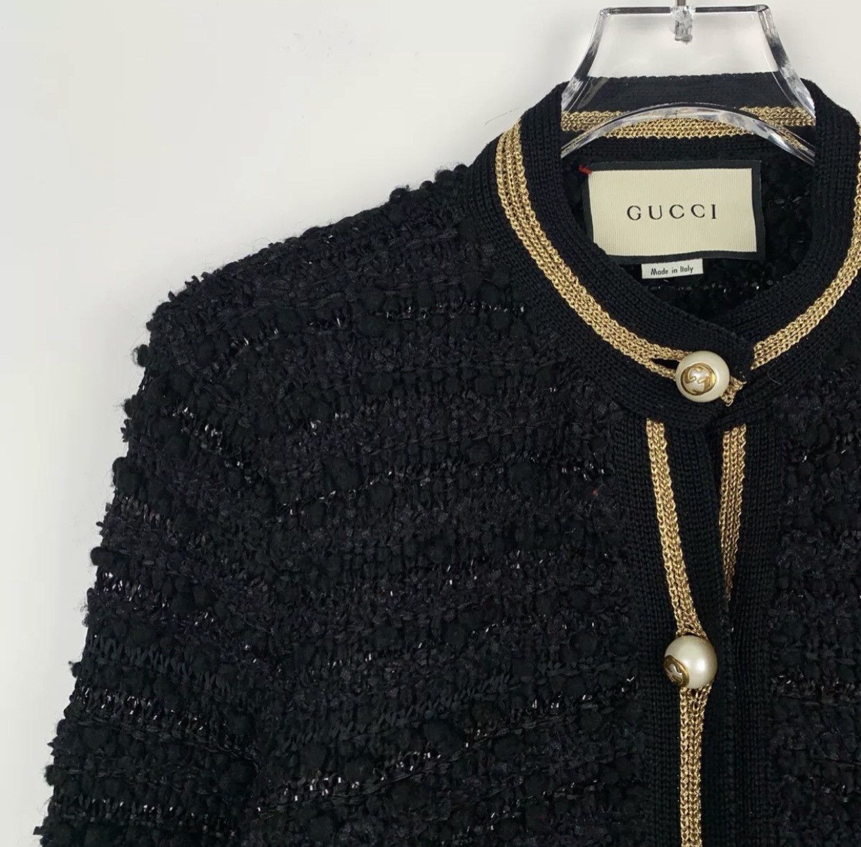 Gucci Gucci 23 striped trimmed tweed blend knit cardigan jacket Size XS / US 0-2 / IT 36-38 - 3 Thumbnail