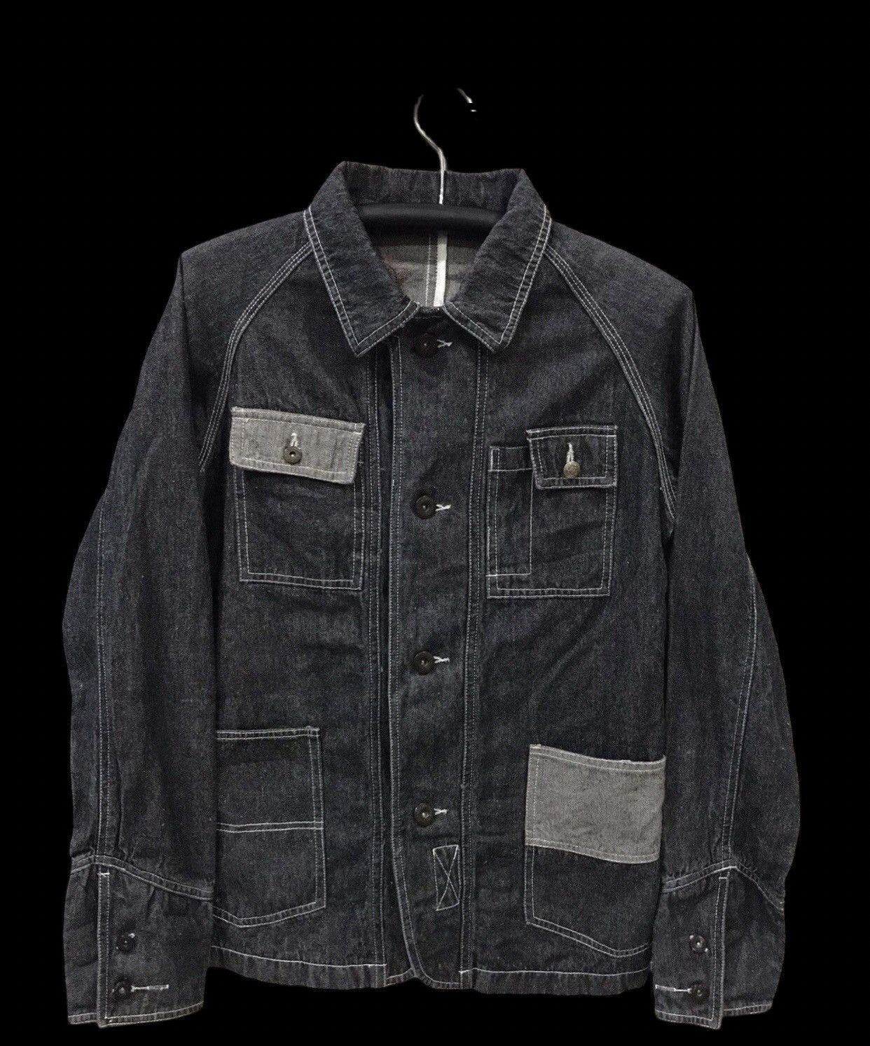 Japanese Brand Japanese Denim Two Tones Chore Jacket Size US L / EU 52-54 / 3 - 1 Thumbnail