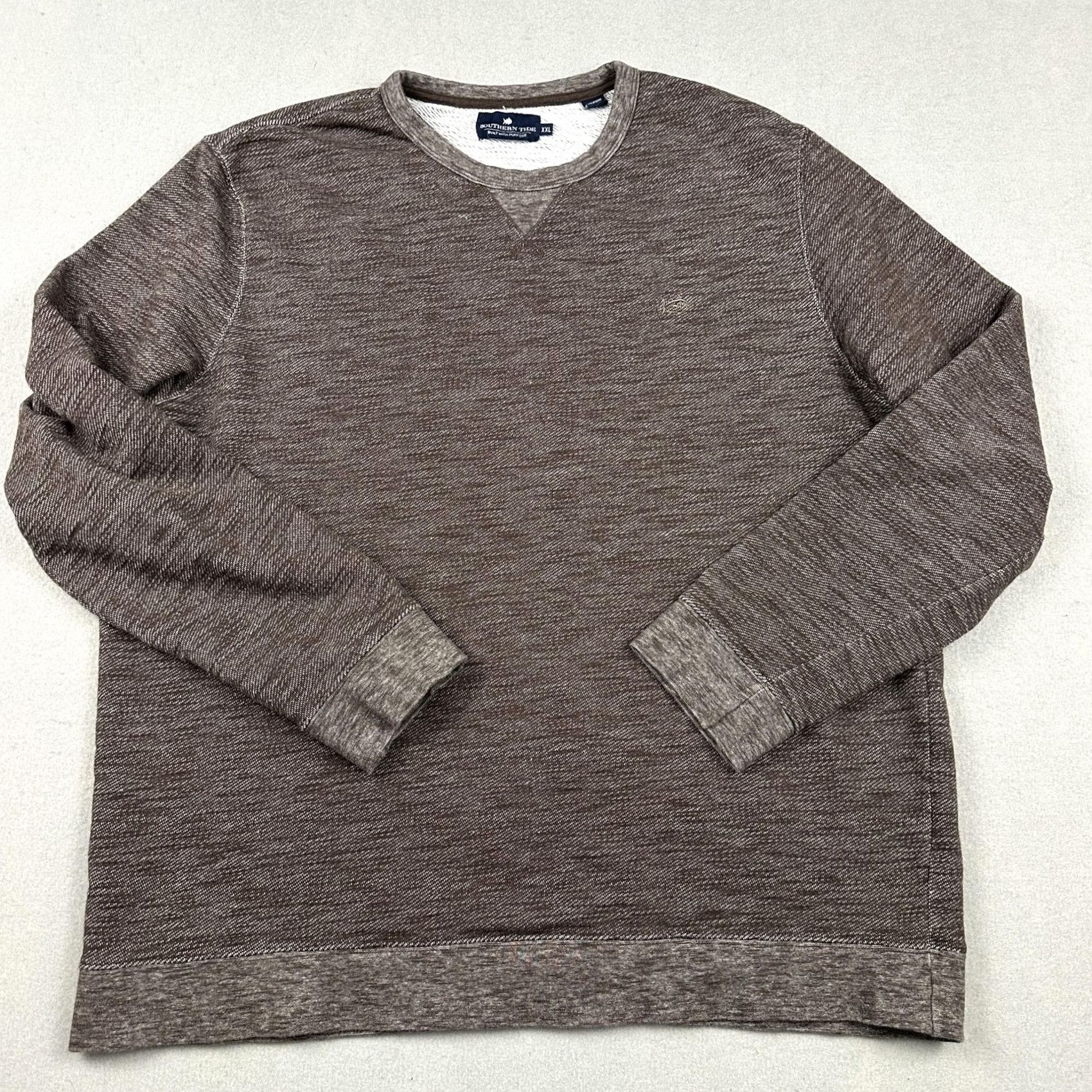 Southern Tide VINTAGE Southern Tide Sweater Men 2XL Brown Heather Crewneck Pullover Knit Logo XXL Size US XXL / EU 58 / 5 - 2 Thumbnail