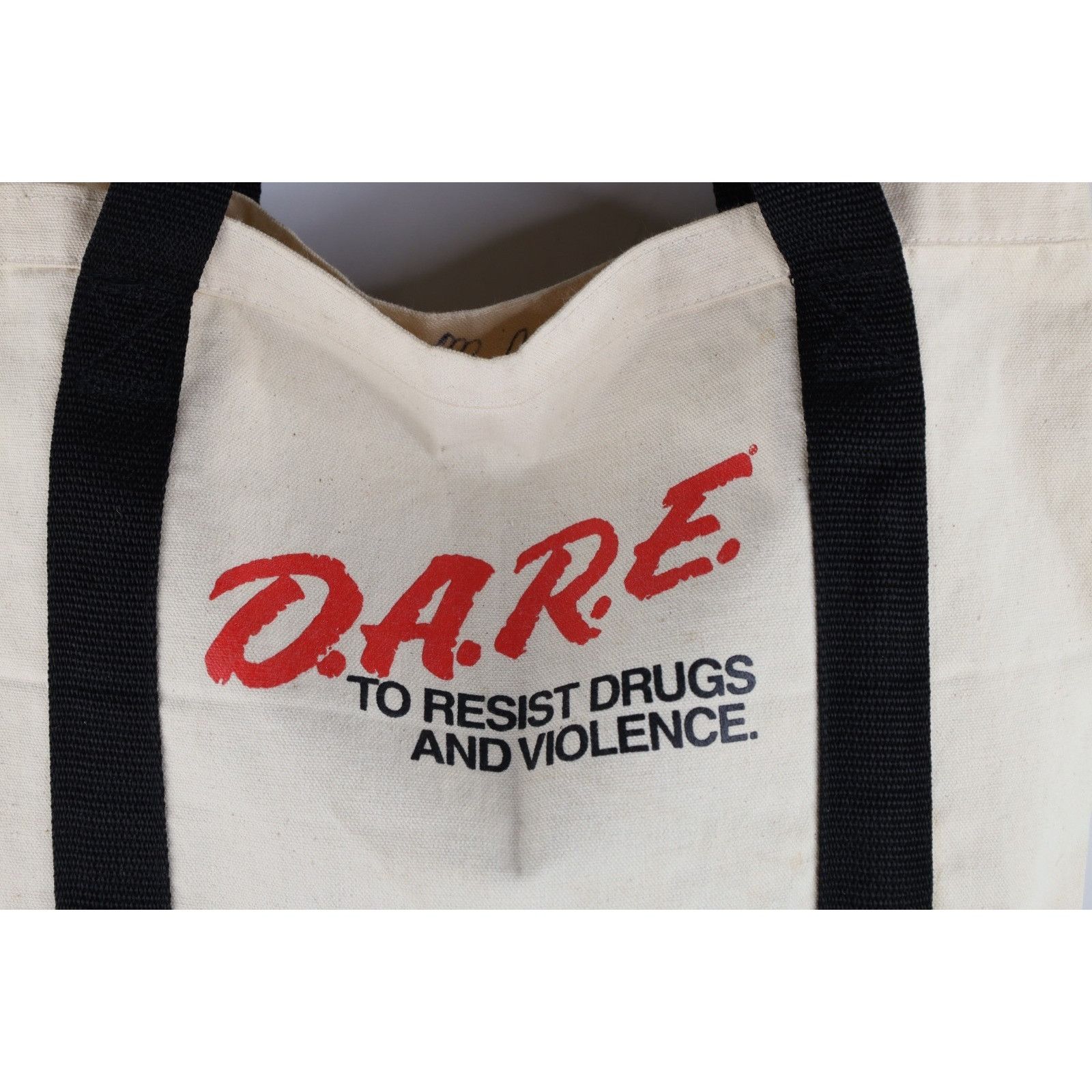 Vintage Vintage 90s DARE To Resist Drugs Violence Canvas Tote Bag Size ONE SIZE - 2 Thumbnail