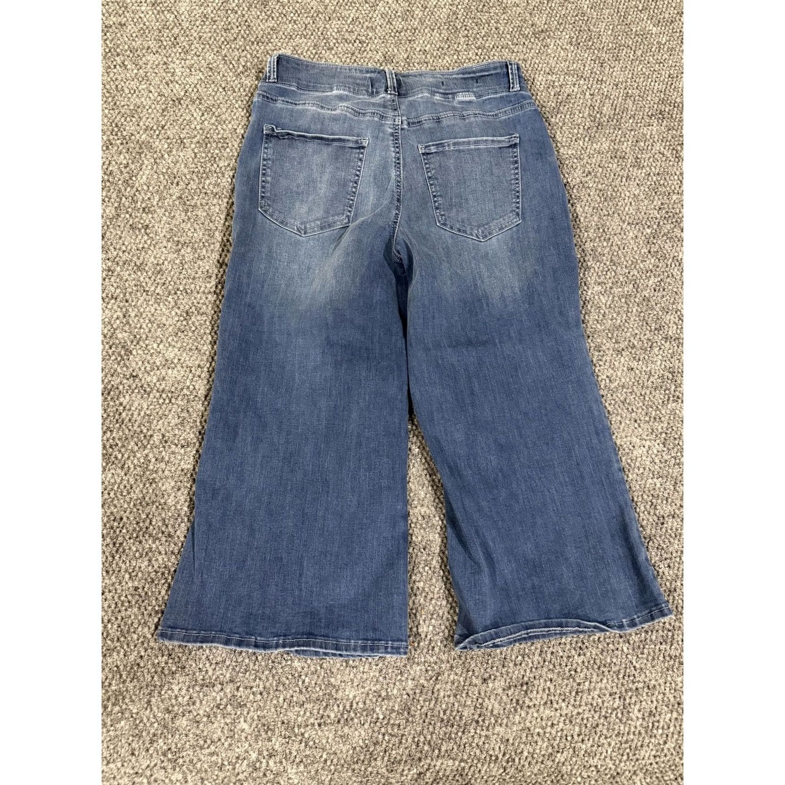 NYDJ NYDJ Jeans Womens 8P Petite Blue Wide-Leg Crop Lift Tuck Stretch Denim Coolmax Size 30" / US 8 / IT 44 - 7 Thumbnail