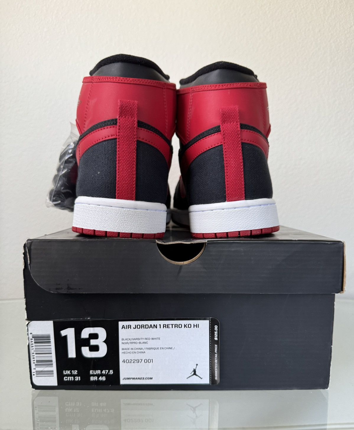 Jordan Brand Air Jordan 1 Retro KO High AJKO “Bred” Size US 13 2012 Size US 13 / EU 46 - 8 Thumbnail