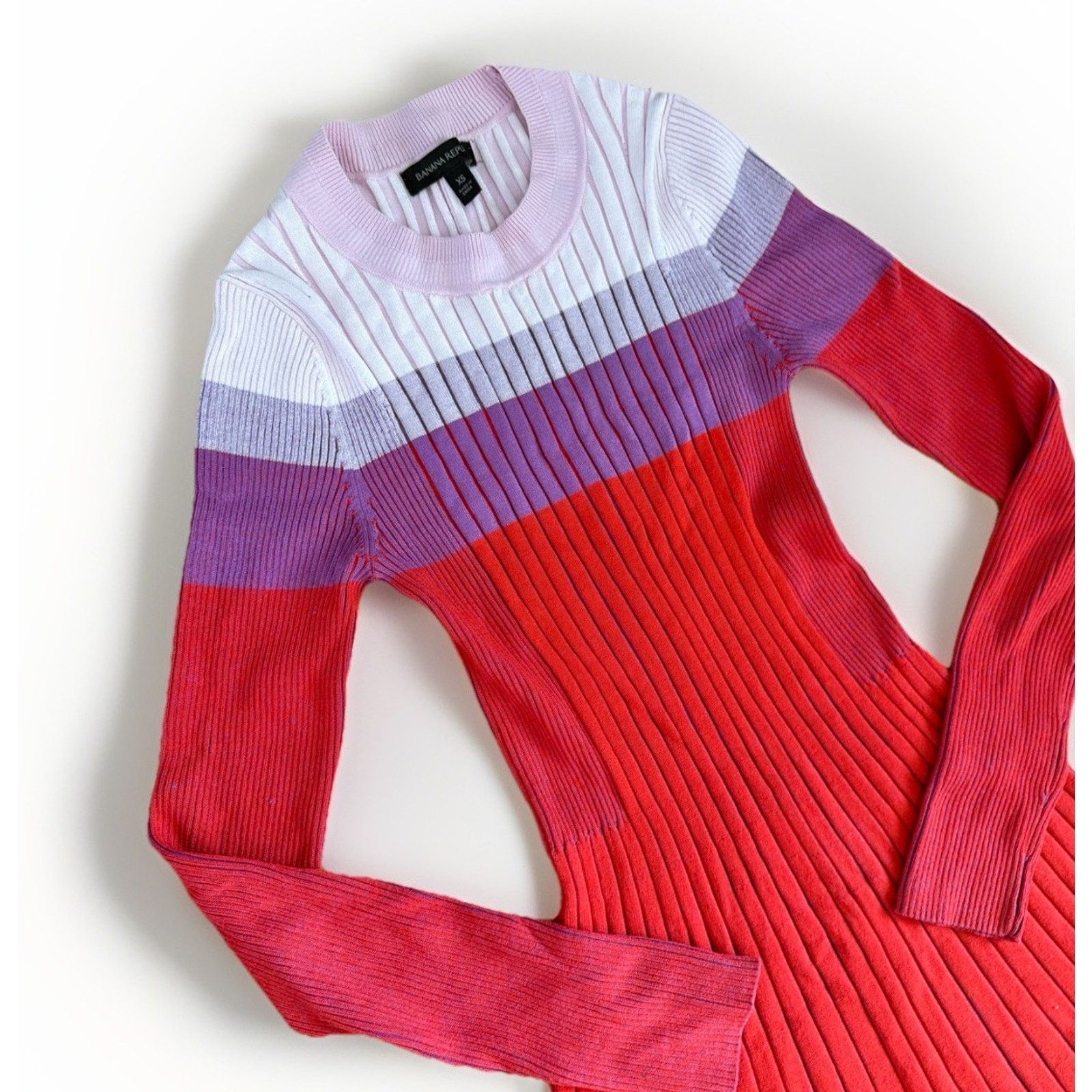Banana Republic Banana Republic Red Sweater Dress Pink Purple Midi Size XS Size XS / US 0-2 / IT 36-38 - 4 Thumbnail
